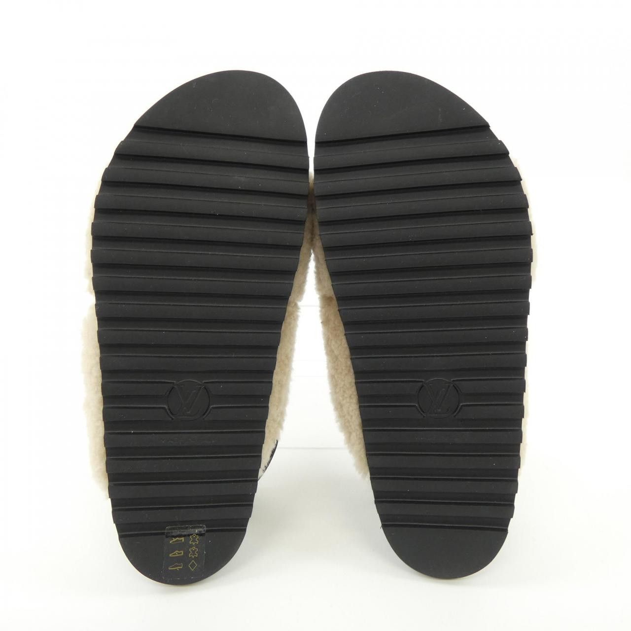 Louis Vuitton Louis Vuitton Louis Vuitton Paseo Line Shearling Sandals Natural Material Shoes DUTY FREE for USA Size ONE SIZE - 4 Thumbnail