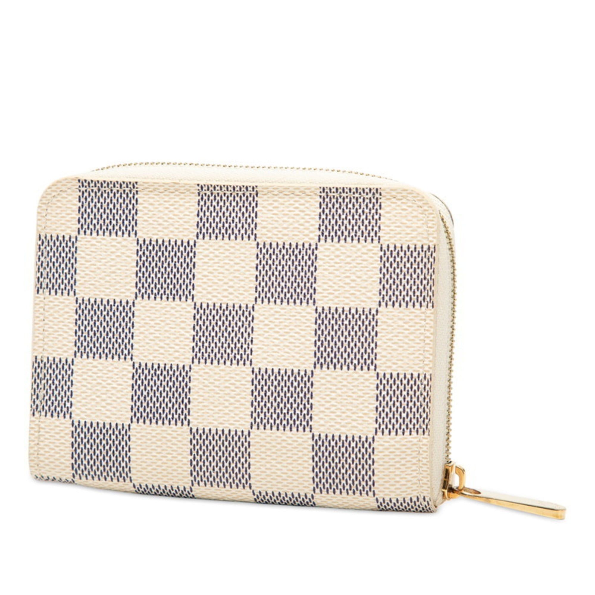 Louis Vuitton Louis Vuitton Damier Azur Zippy Coin Purse, Wallet/Coin Case, Business Card Case/Card Purse N63069, White Leather, Women's, LOUIS VUITTON Size ONE SIZE - 2 Thumbnail