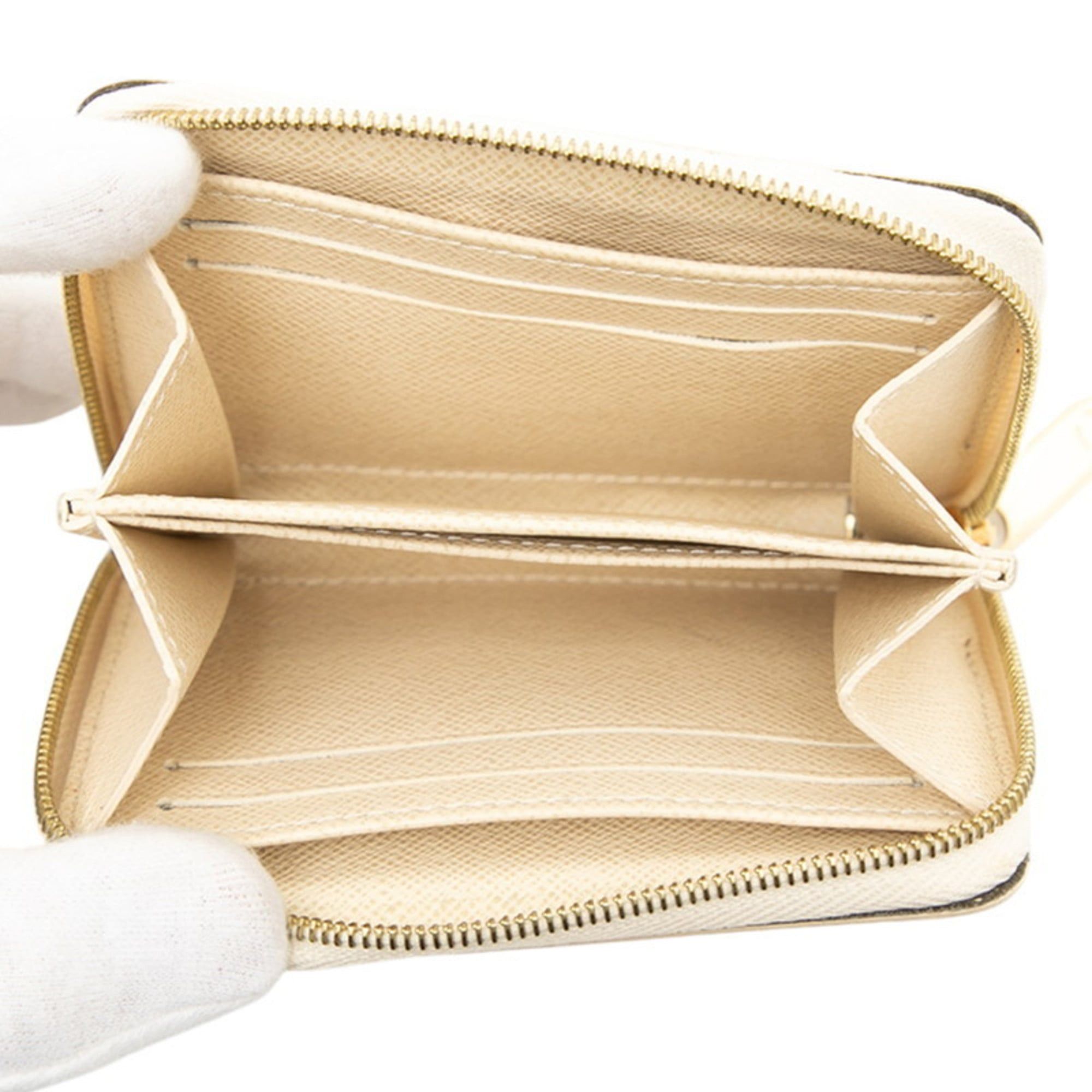 Louis Vuitton Louis Vuitton Damier Azur Zippy Coin Purse, Wallet/Coin Case, Business Card Case/Card Purse N63069, White Leather, Women's, LOUIS VUITTON Size ONE SIZE - 4 Thumbnail