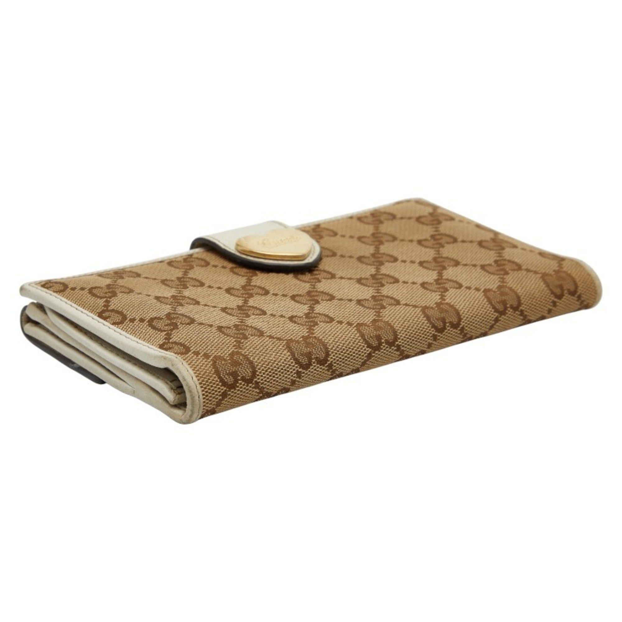 Gucci Gucci GG Canvas Double Hook Long Wallet 203550 White Beige Leather Women's GUCCI Size ONE SIZE - 5 Thumbnail