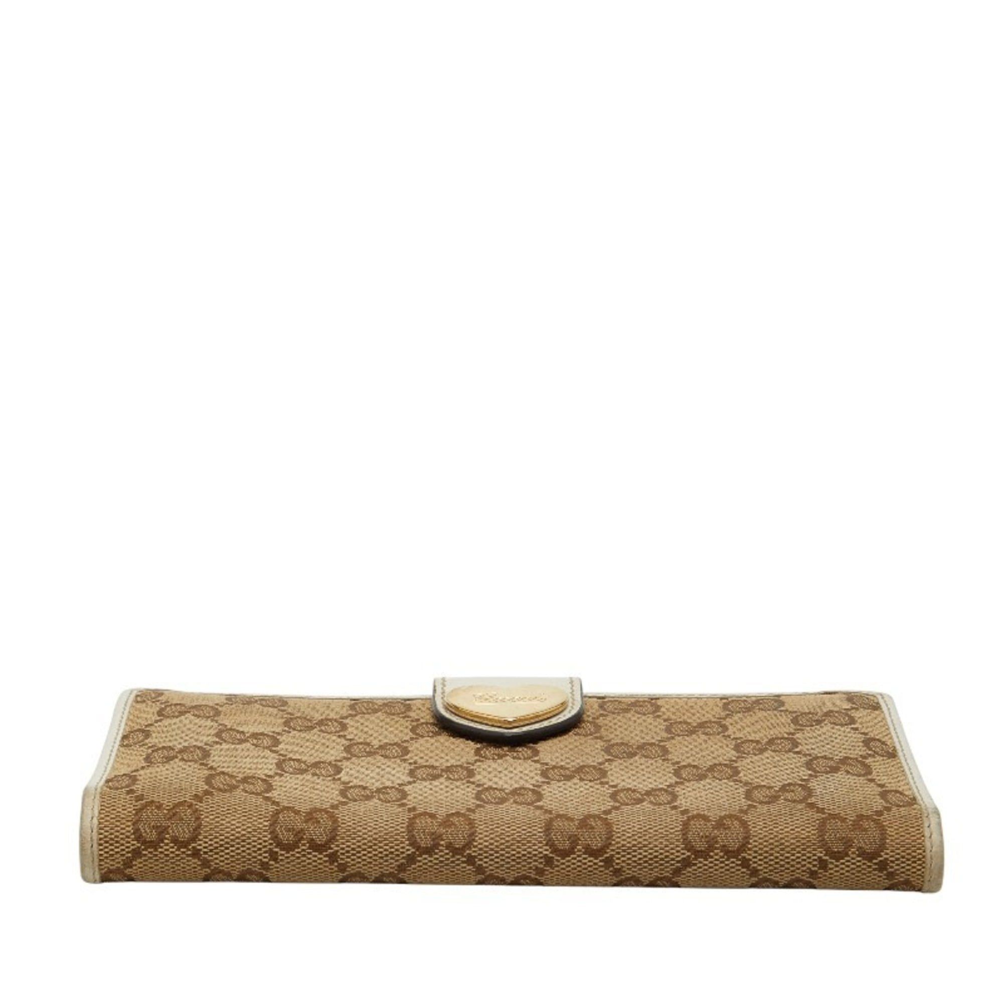 Gucci Gucci GG Canvas Double Hook Long Wallet 203550 White Beige Leather Women's GUCCI Size ONE SIZE - 3 Thumbnail