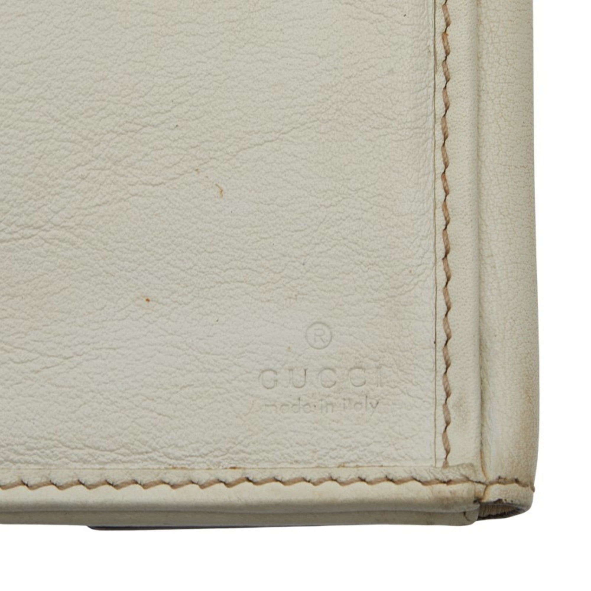 Gucci Gucci GG Canvas Double Hook Long Wallet 203550 White Beige Leather Women's GUCCI Size ONE SIZE - 9 Thumbnail