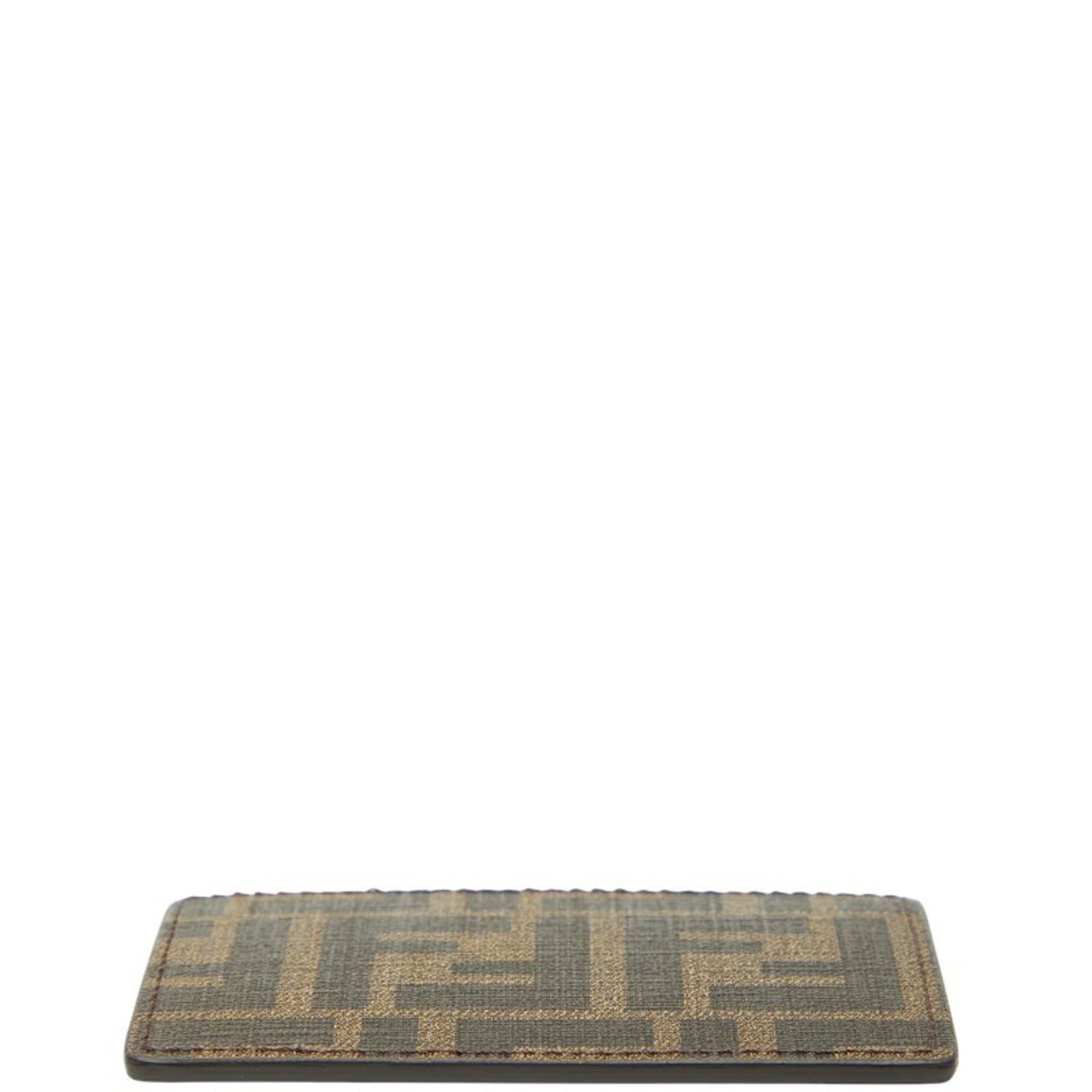 Fendi Fendi Zucca Business Card Case/Card Case/Pass Case 7AR911 Brown/Black Leather Women's FENDI Size ONE SIZE - 3 Thumbnail