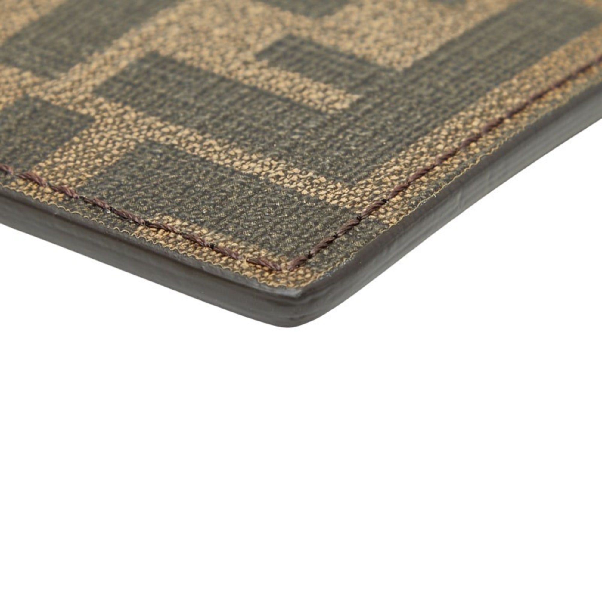 Fendi Fendi Zucca Business Card Case/Card Case/Pass Case 7AR911 Brown/Black Leather Women's FENDI Size ONE SIZE - 4 Thumbnail