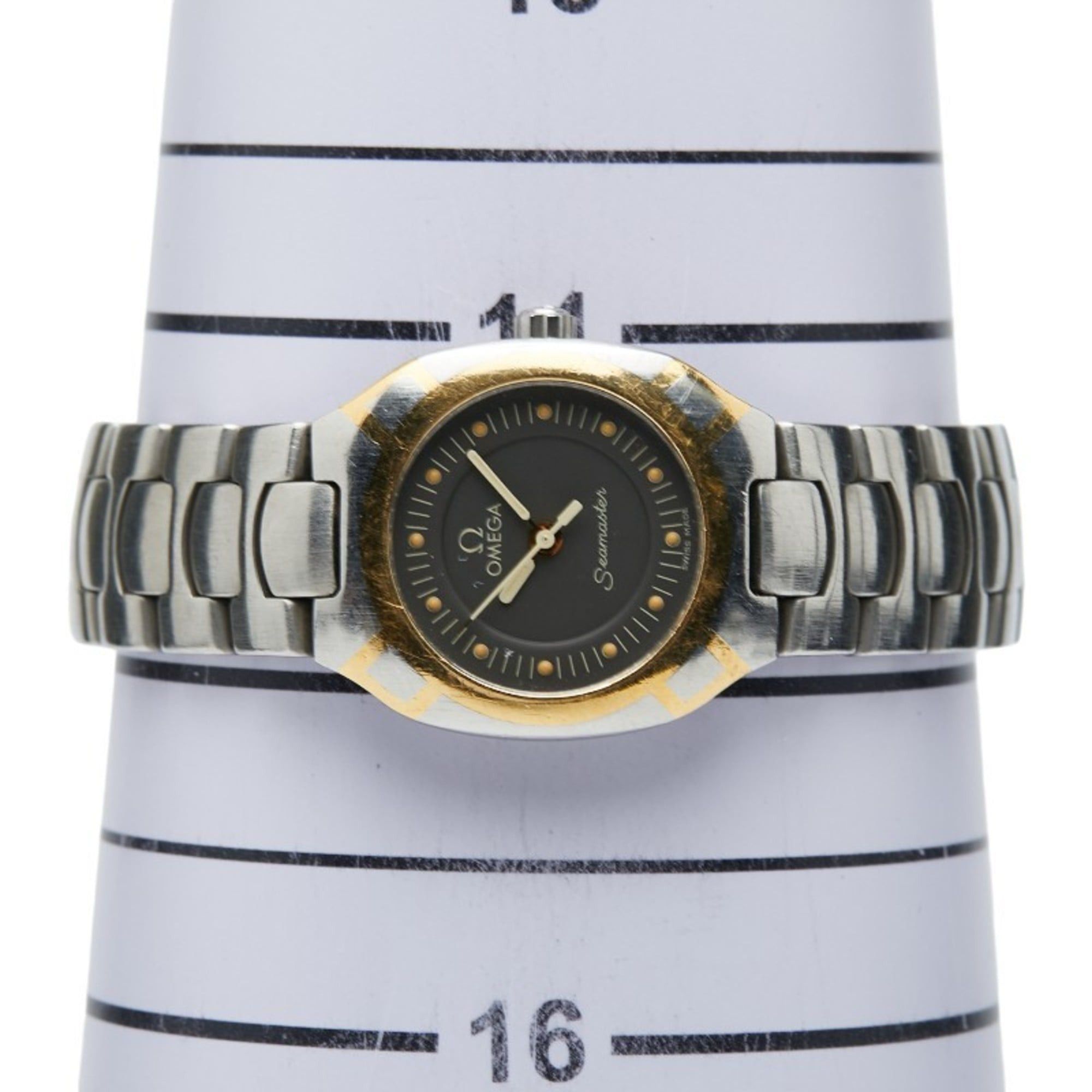 Omega Omega Seamaster Polaris Quartz Watch, Gray Dial, Stainless Steel, Yellow Gold, Women's, OMEGA Size ONE SIZE - 9 Thumbnail