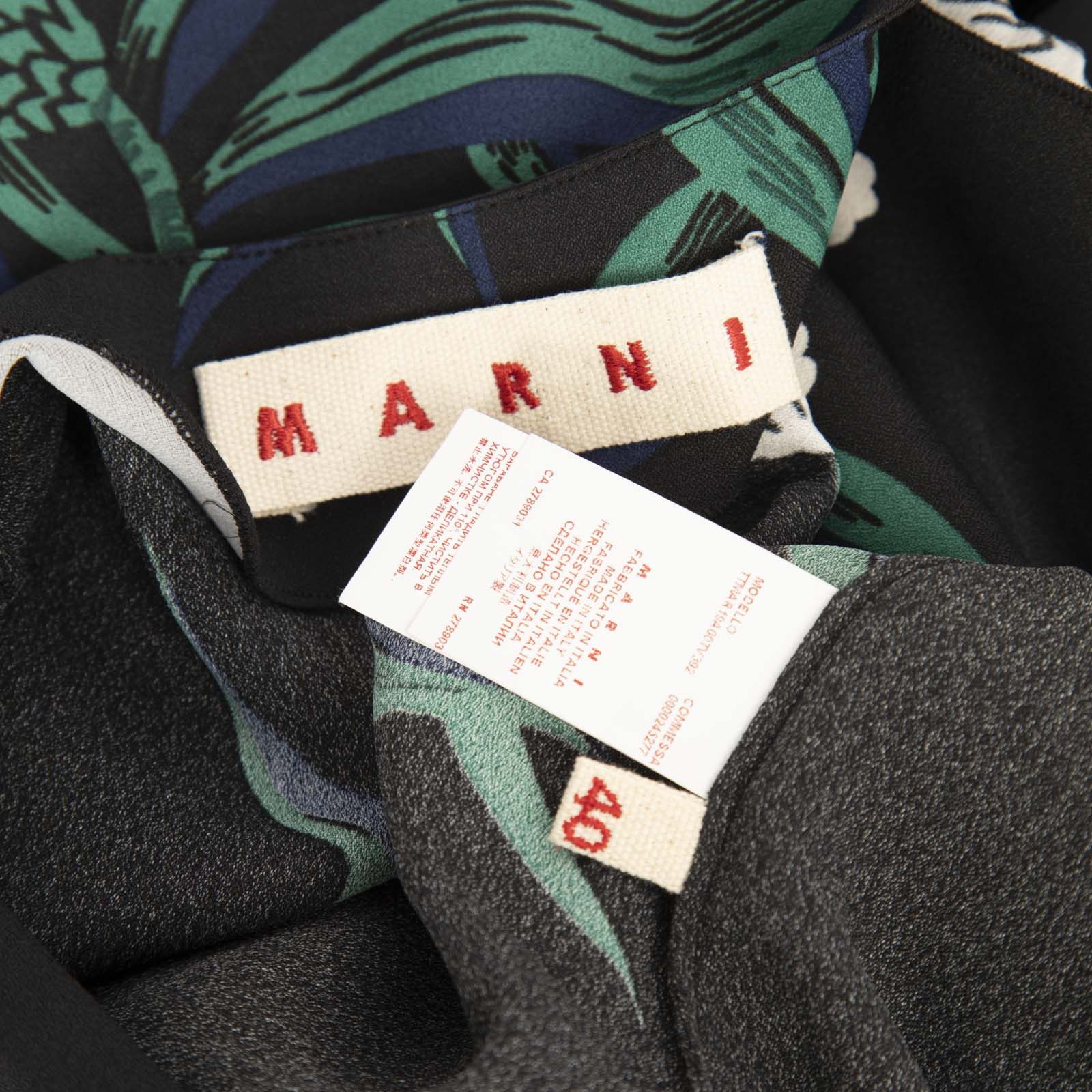 Marni Floral Pattern V Neck Top Size S / US 4 / IT 40 - 6 Thumbnail