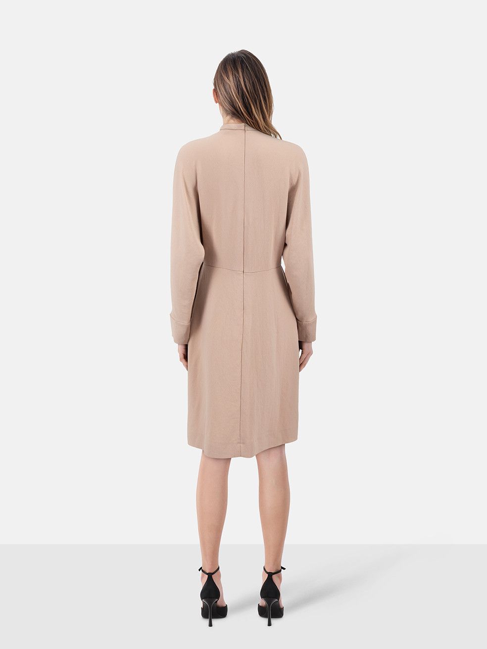Iro Beige Long Sleeve Pleated Dress Size S / US 4 / IT 40 - 2 Thumbnail