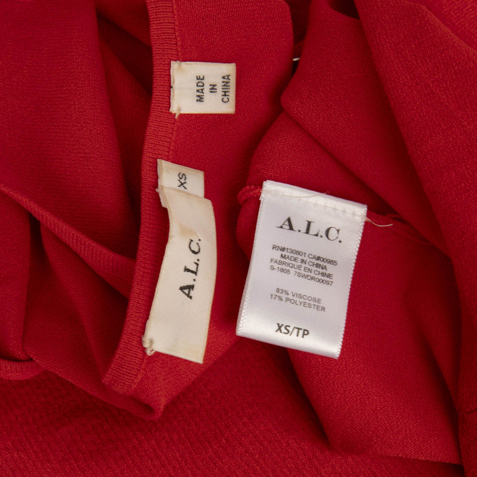A.L.C. Red Off Shoulder Strappy Midi Dress Size XS / US 0-2 / IT 36-38 - 5 Thumbnail