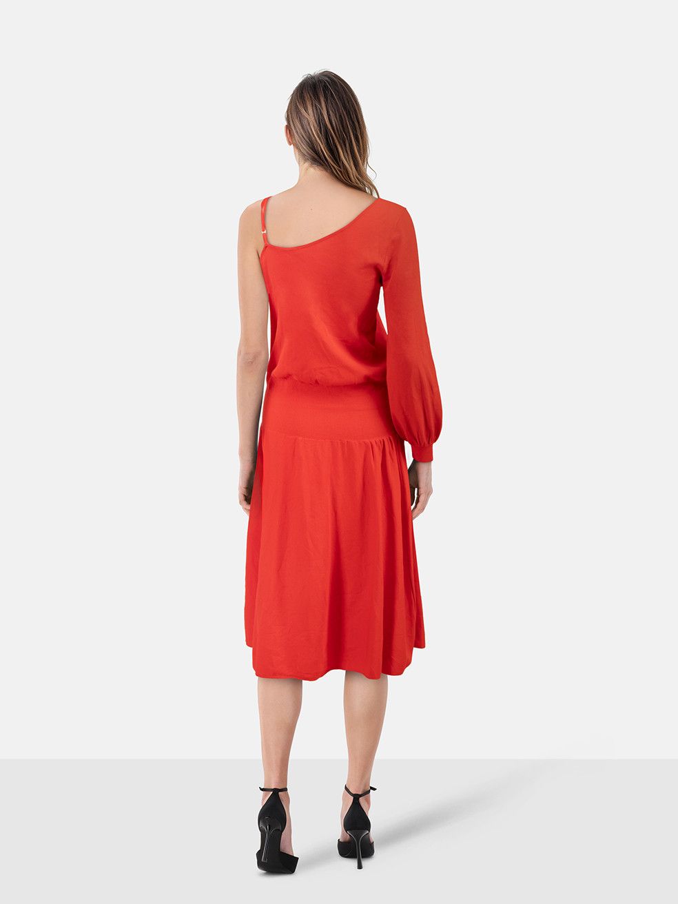 A.L.C. Red Off Shoulder Strappy Midi Dress Size XS / US 0-2 / IT 36-38 - 2 Thumbnail