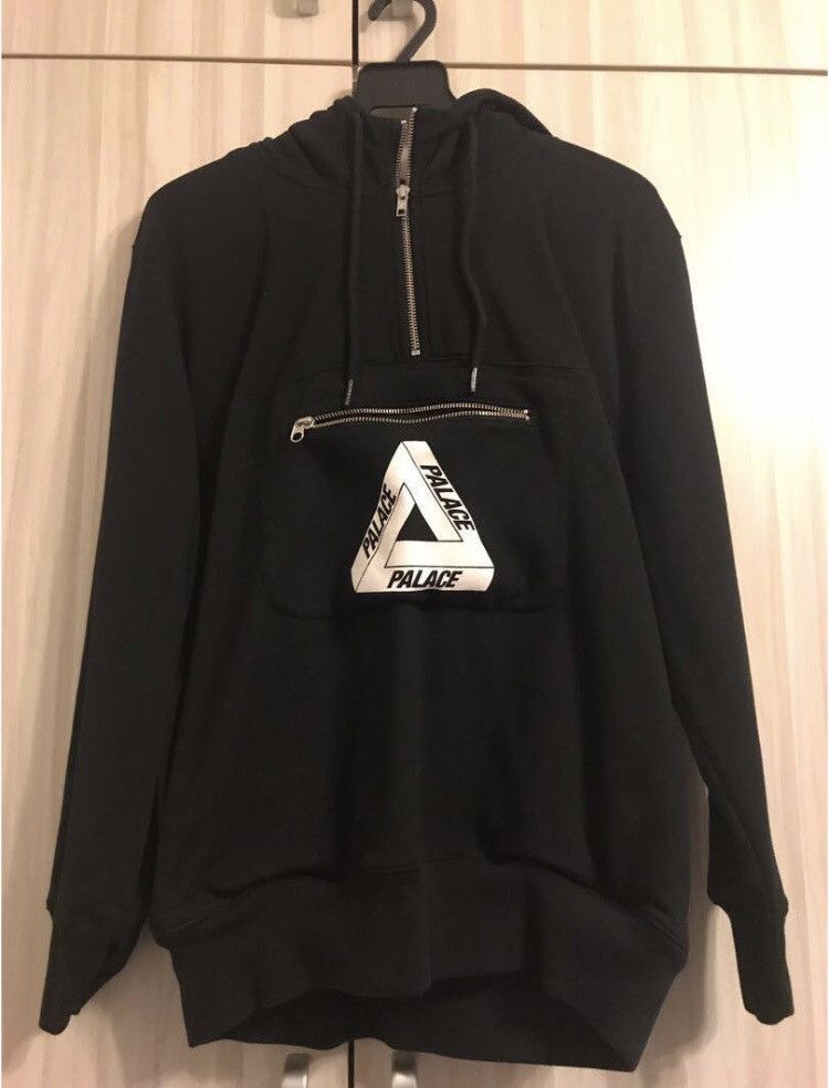 Palace Palace triferg half zip hoodie black | Grailed