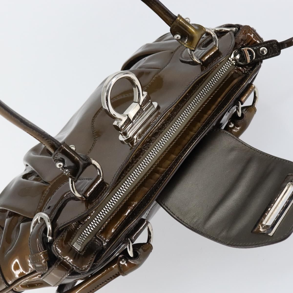 Salvatore Ferragamo Salvatore Ferragamo Gancini handbag Patent leather Size ONE SIZE - 18 Thumbnail