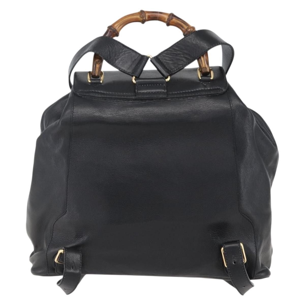 Gucci Gucci Vintage Bamboo Backpack Leather Size ONE SIZE - 2 Thumbnail