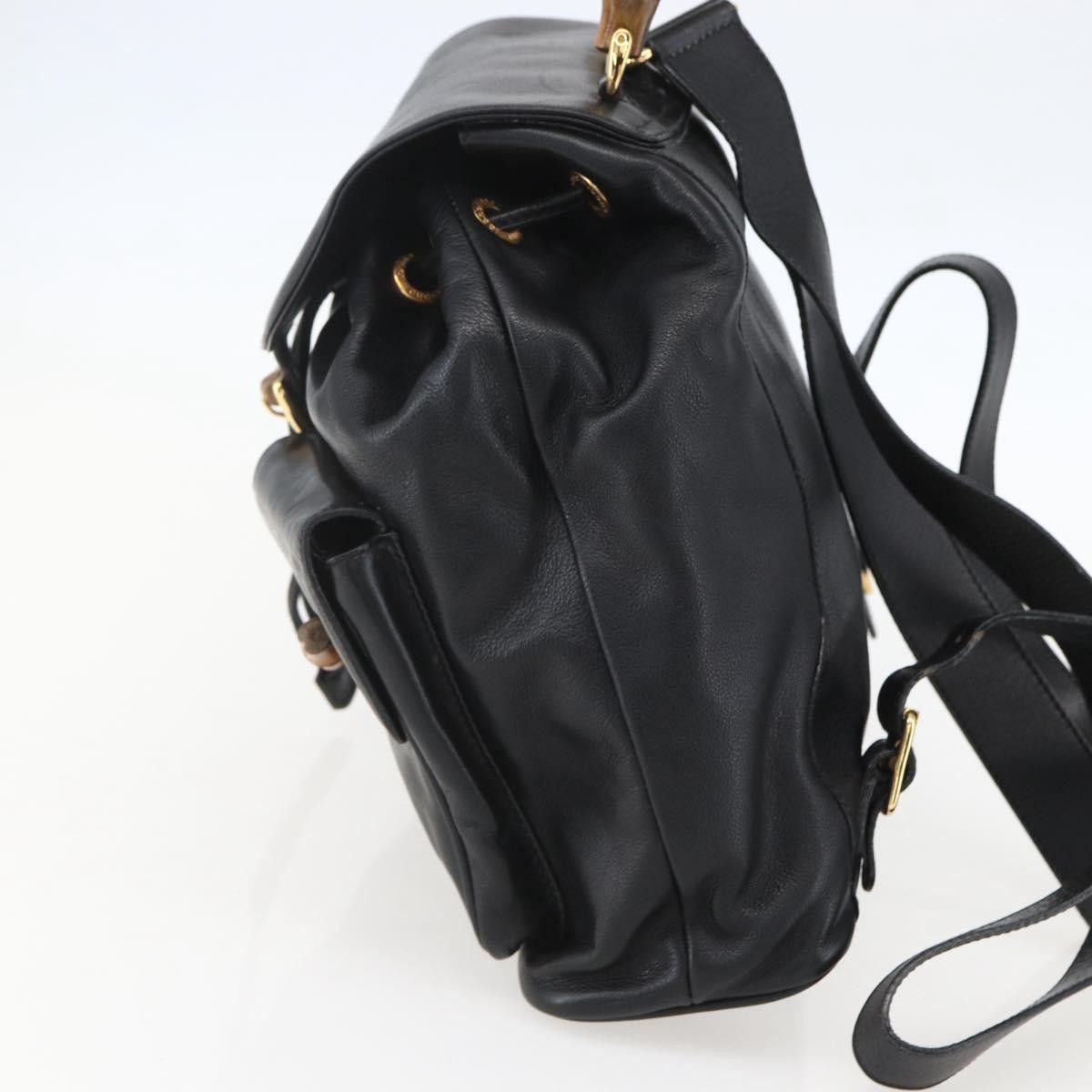 Gucci Gucci Vintage Bamboo Backpack Leather Size ONE SIZE - 4 Thumbnail