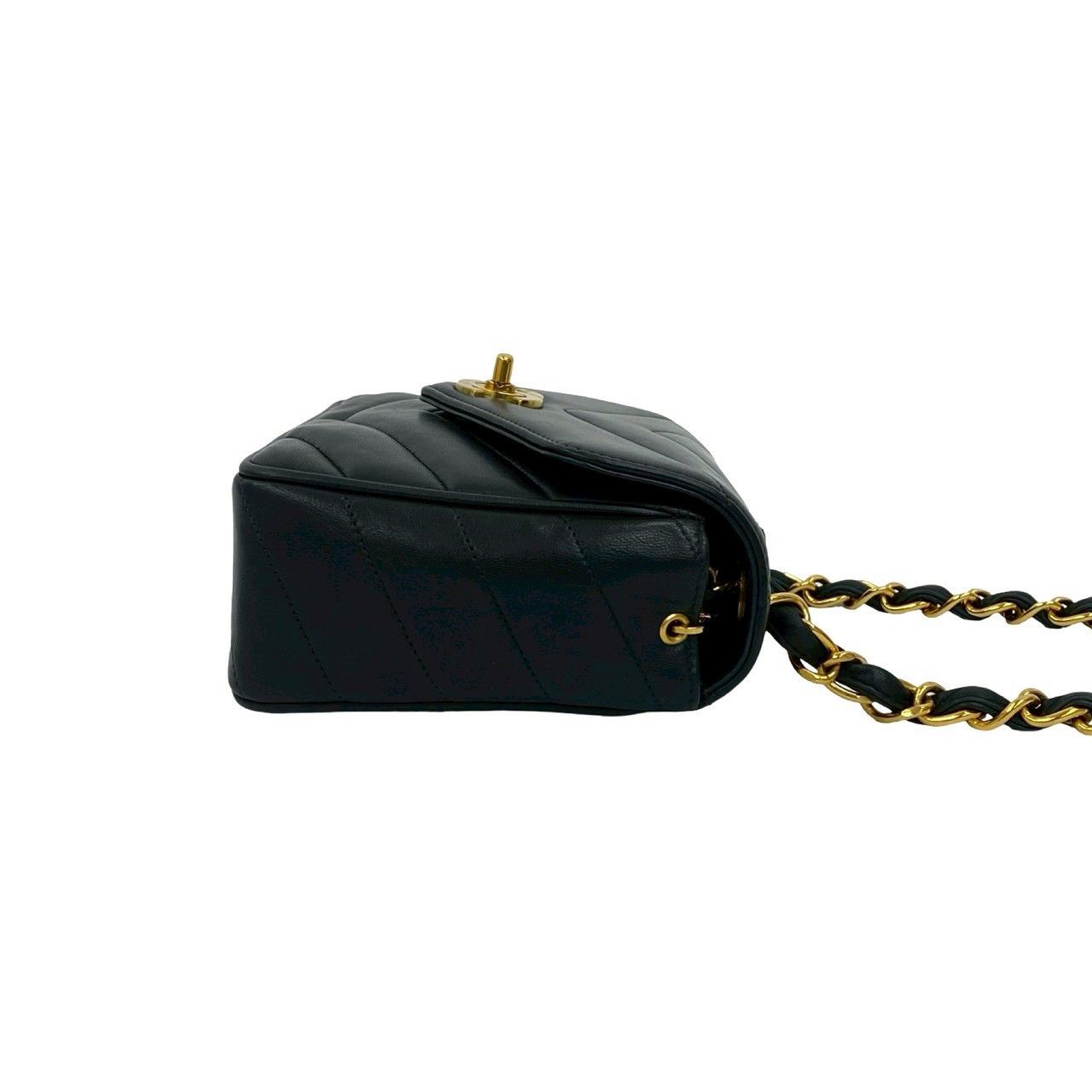 Chanel Chanel Chevron V Stitch Lambskin Shoulder Bag Leather Shoulder Bag DUTY FREE for USA