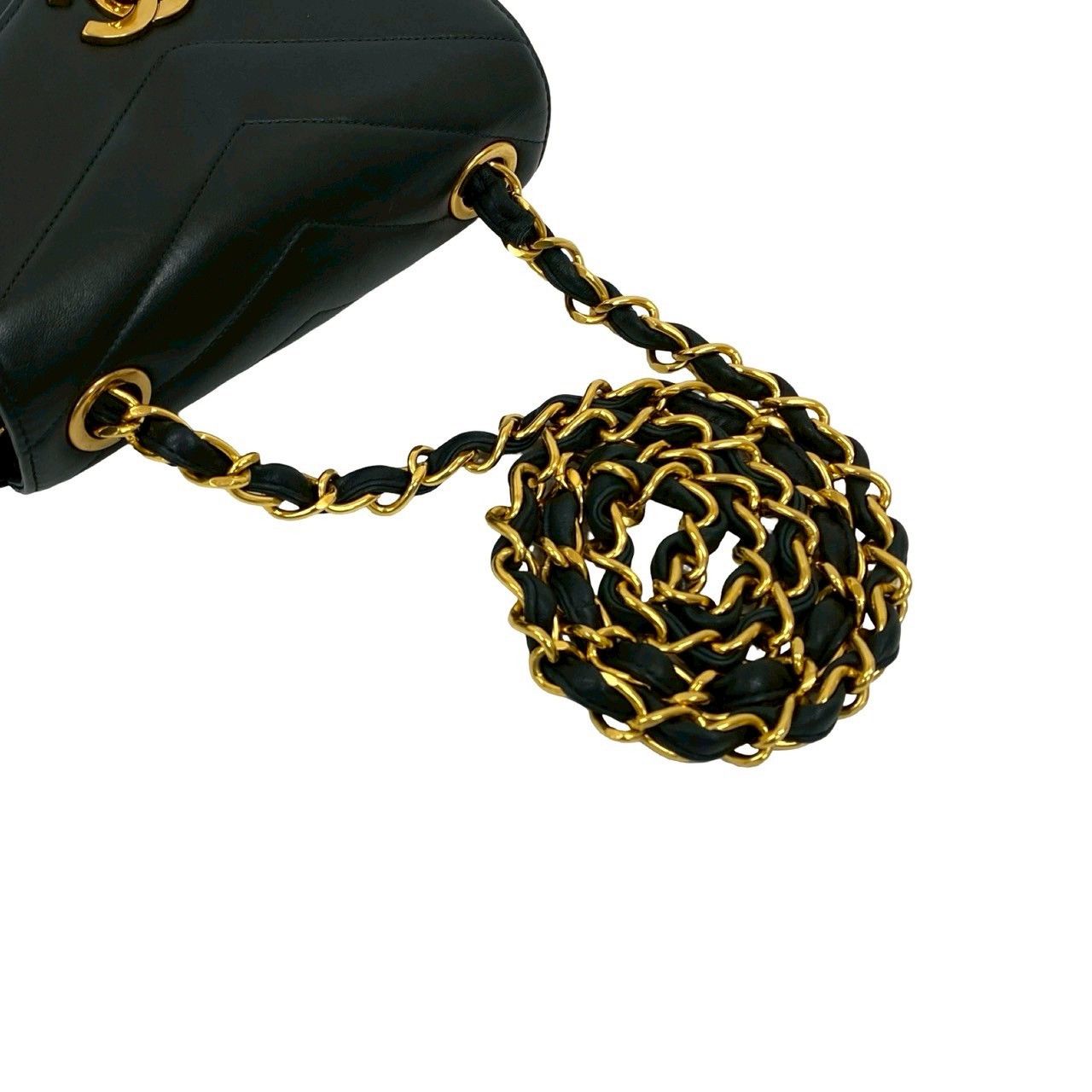 Chanel Chanel Chevron V Stitch Lambskin Shoulder Bag Leather Shoulder Bag DUTY FREE for USA