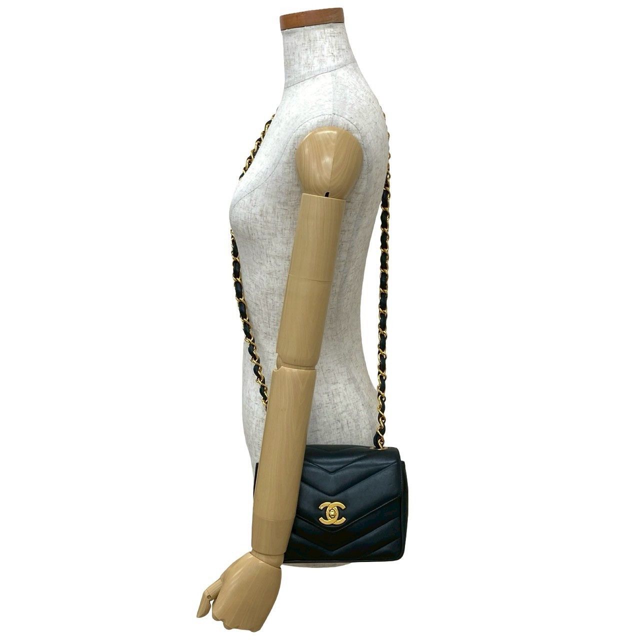 Chanel Chanel Chevron V Stitch Lambskin Shoulder Bag Leather Shoulder Bag DUTY FREE for USA