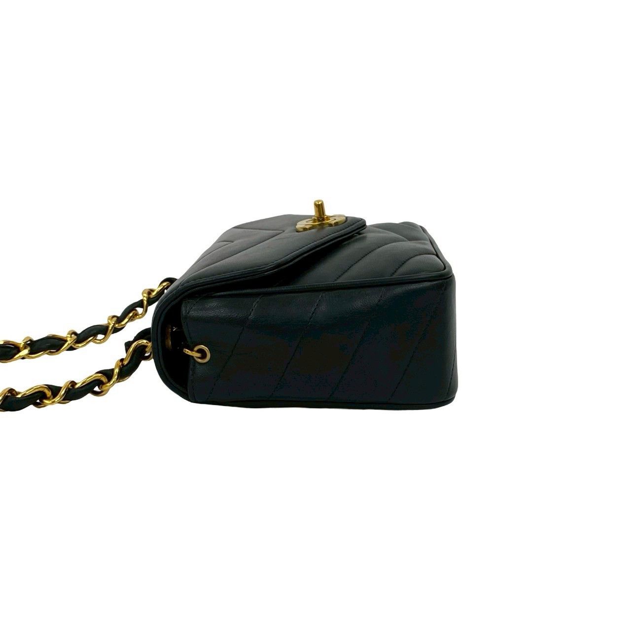 Chanel Chanel Chevron V Stitch Lambskin Shoulder Bag Leather Shoulder Bag DUTY FREE for USA