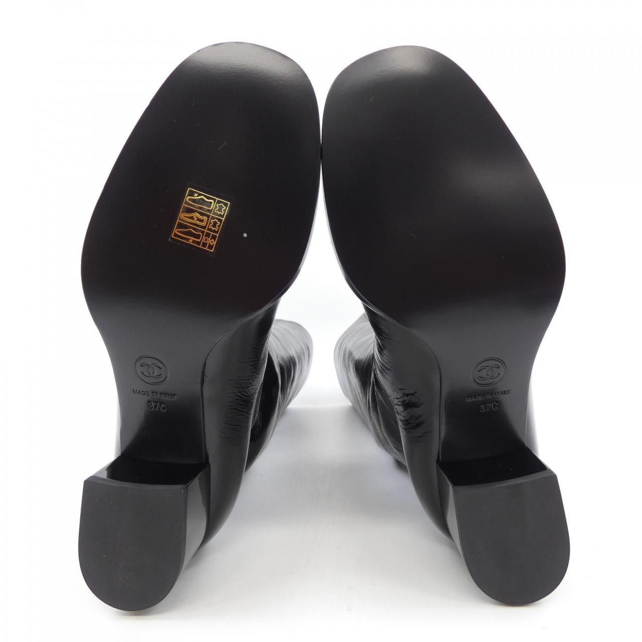 Chanel Chanel Chanel G45873B17828 Shiny Calfskin Patent Calfskin Long Boots Leather Shoes G45873B17828 DUTY FREE for USA Size ONE SIZE - 4 Thumbnail