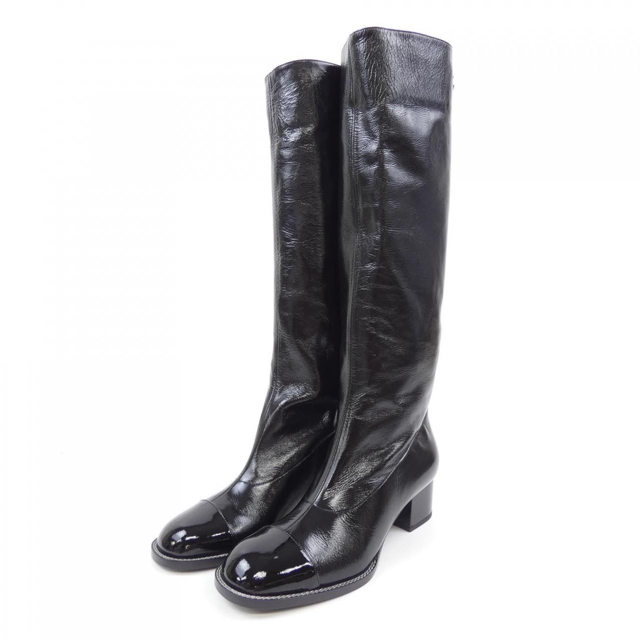 Chanel Chanel Chanel G45873B17828 Shiny Calfskin Patent Calfskin Long Boots Leather Shoes G45873B17828 DUTY FREE for USA Size ONE SIZE - 3 Thumbnail
