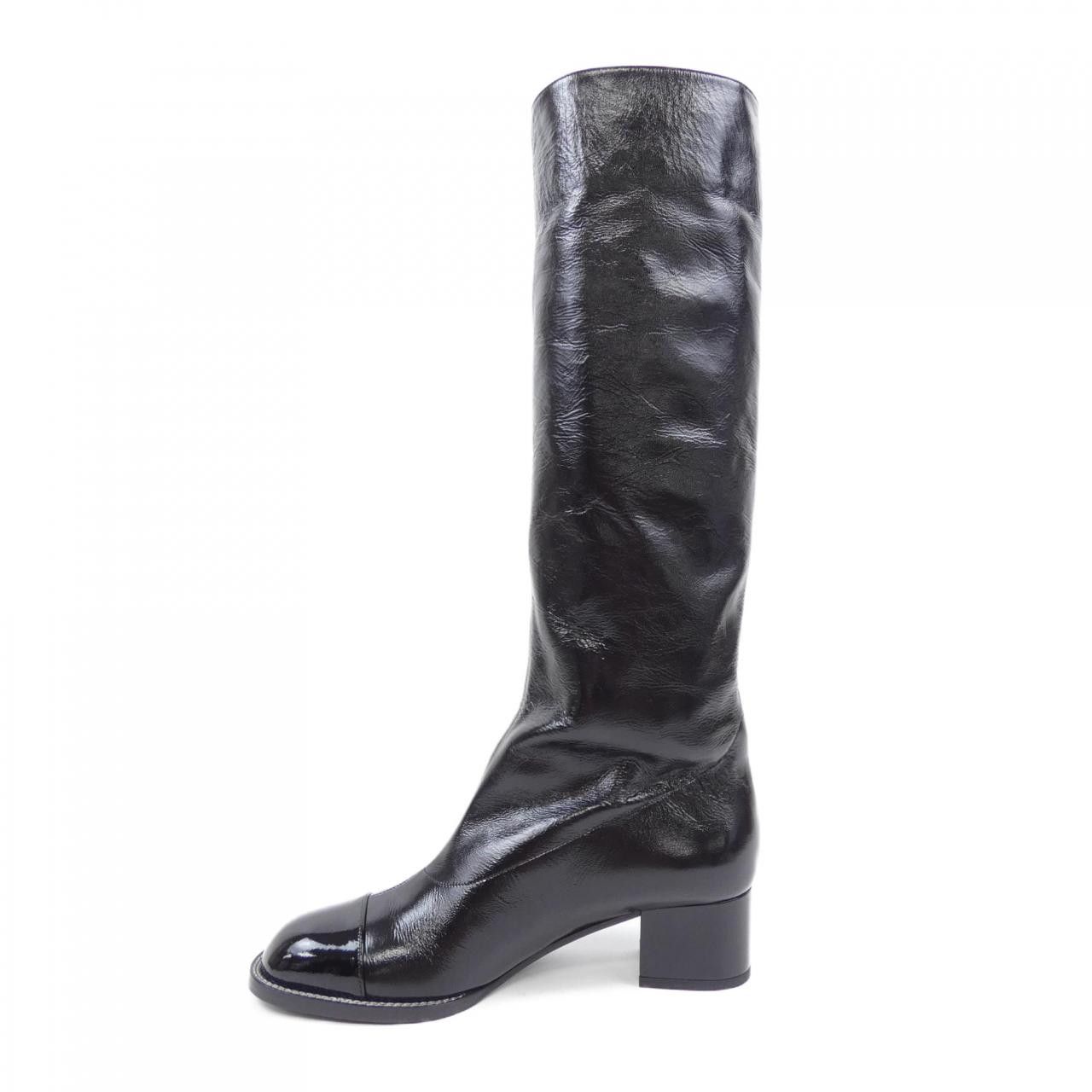 Chanel Chanel Chanel G45873B17828 Shiny Calfskin Patent Calfskin Long Boots Leather Shoes G45873B17828 DUTY FREE for USA Size ONE SIZE - 2 Thumbnail