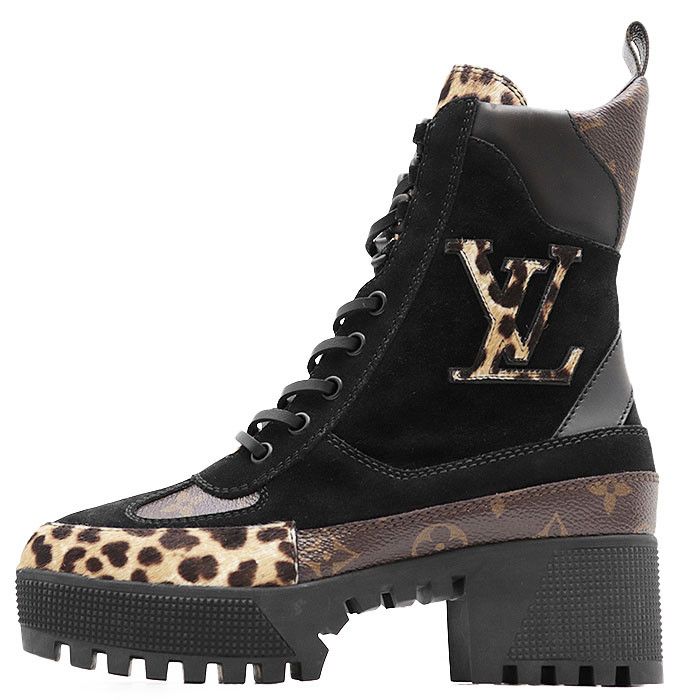 Louis Vuitton Louis Vuitton Louis Vuitton Laureate Haircalf Suede Leather Ankle Boots Leather Shoes DUTY FREE for USA Size ONE SIZE - 4 Thumbnail