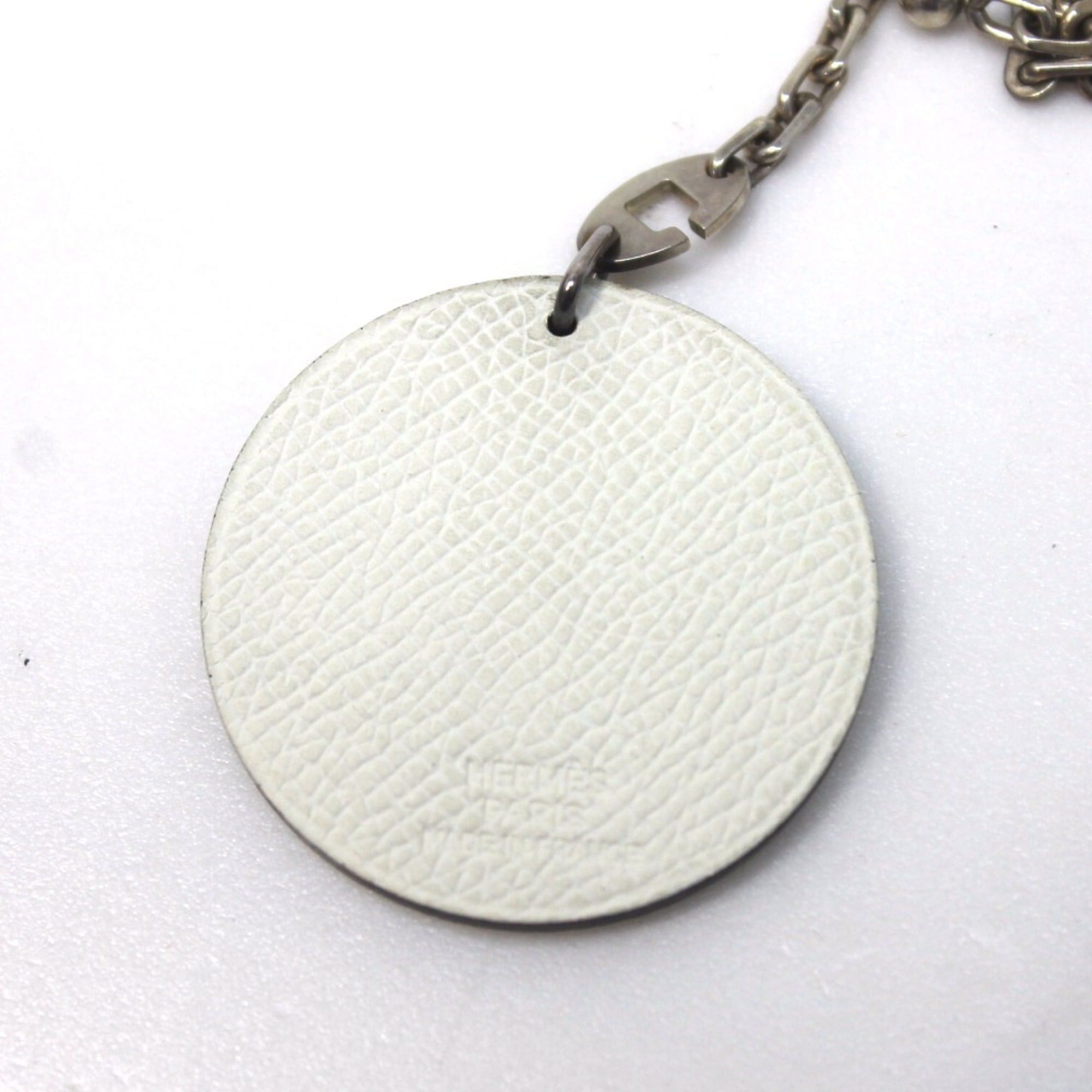 Hermes HERMES Noe Panda Animal Keychain for Men and Women, Leather SV925, White x Black, Size ONE SIZE - 3 Thumbnail