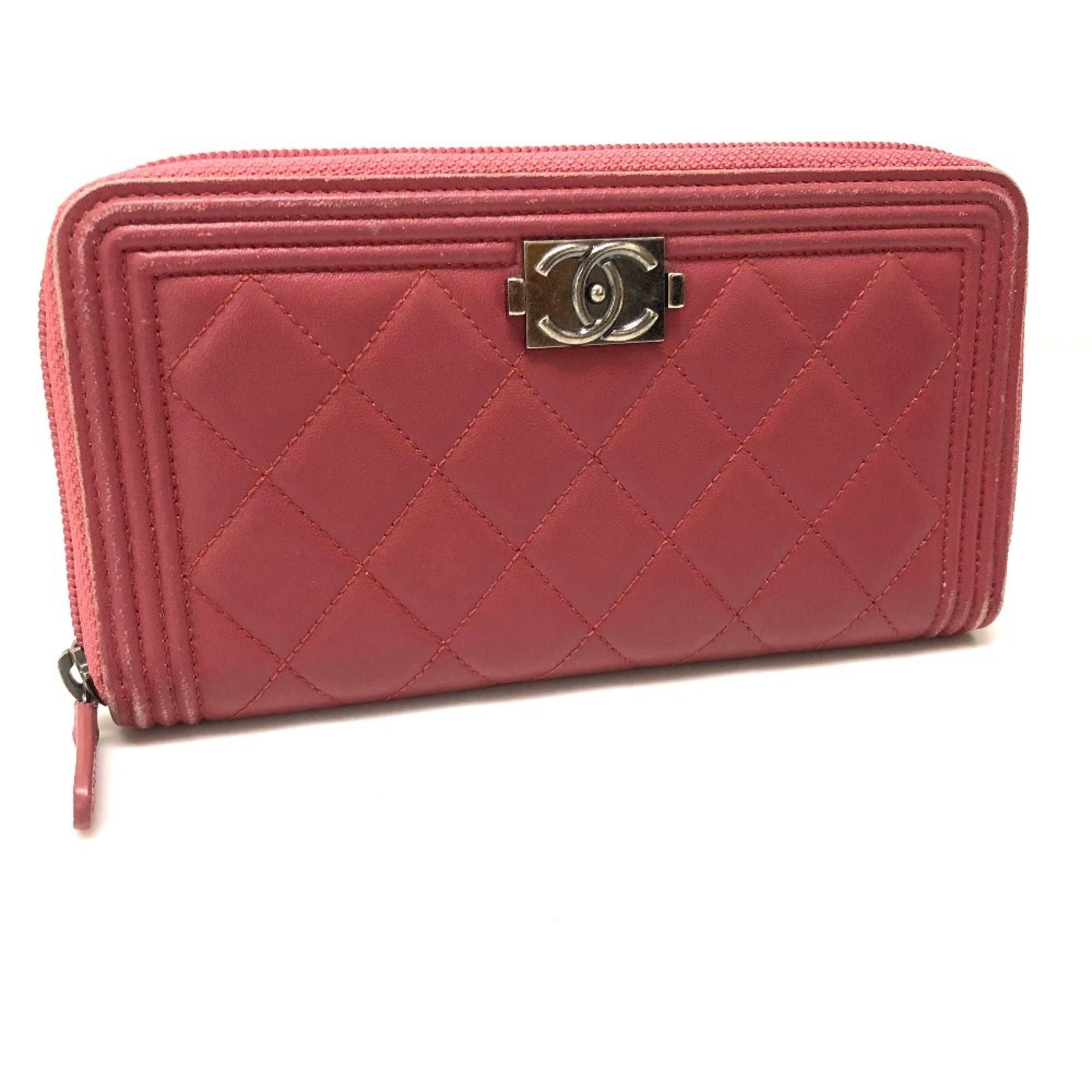 Chanel CHANEL A68733 Boy Chanel Round Zip Long Wallet, Lambskin, Women's, Rose Size ONE SIZE - 7 Thumbnail