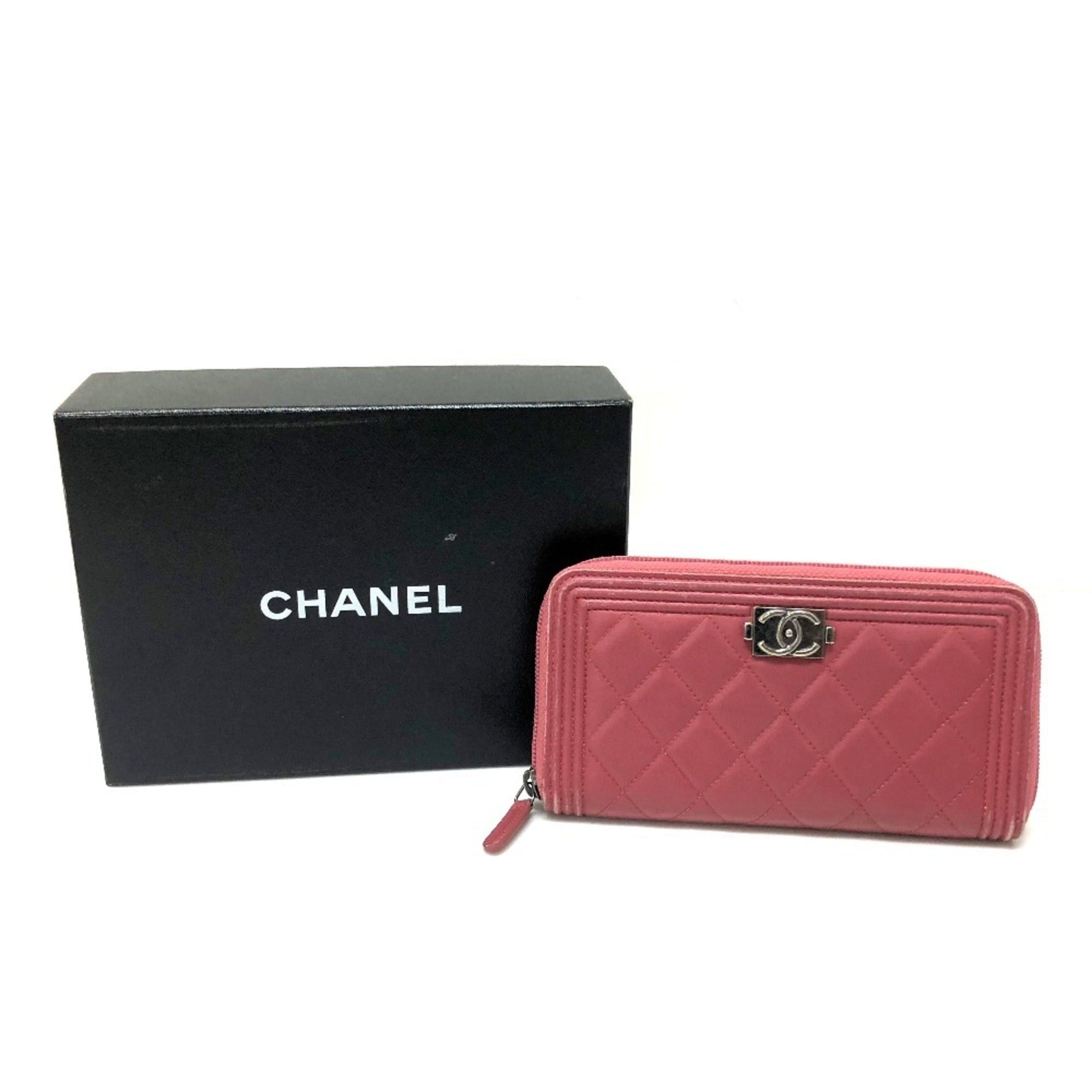Chanel CHANEL A68733 Boy Chanel Round Zip Long Wallet, Lambskin, Women's, Rose Size ONE SIZE - 3 Thumbnail