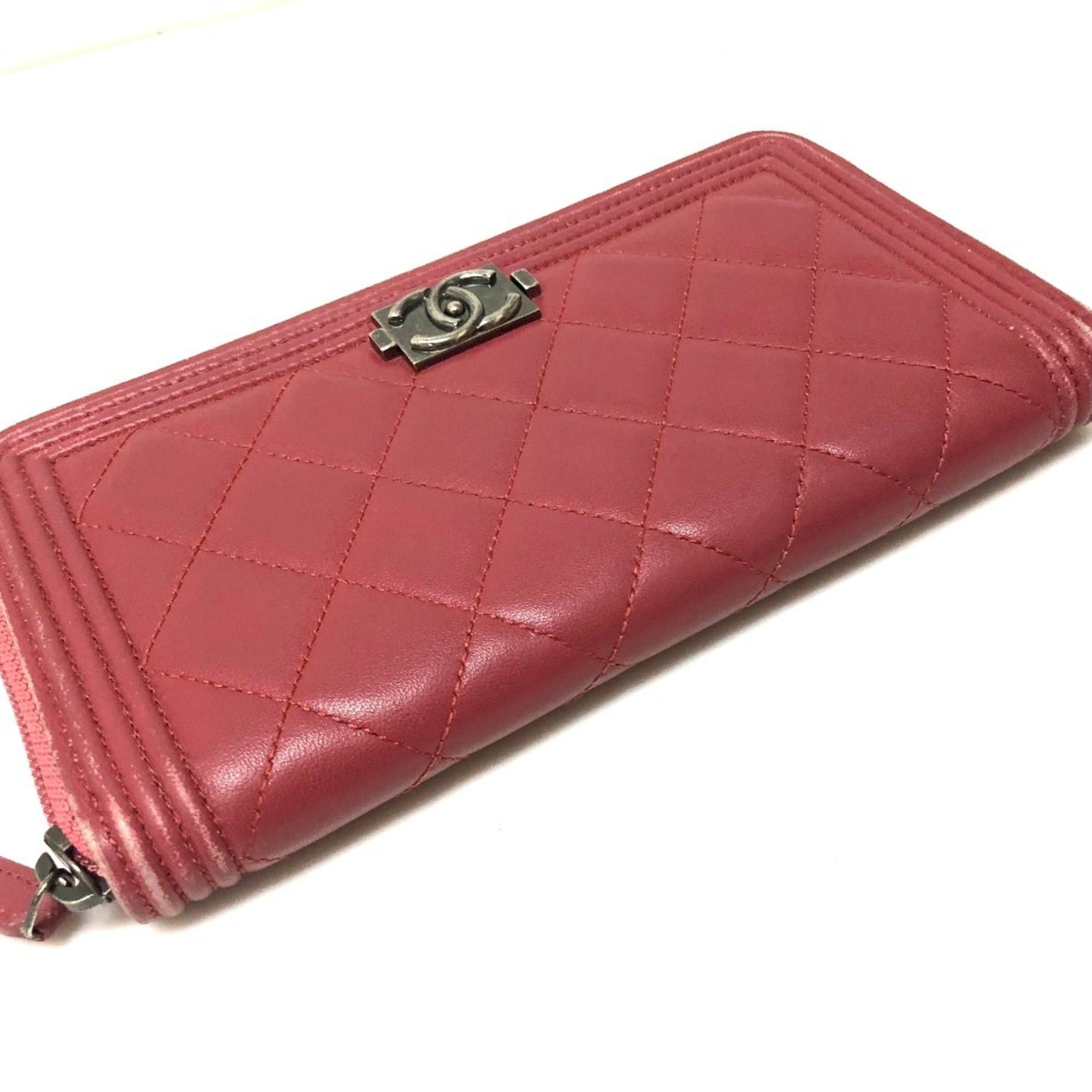 Chanel CHANEL A68733 Boy Chanel Round Zip Long Wallet, Lambskin, Women's, Rose Size ONE SIZE - 9 Thumbnail