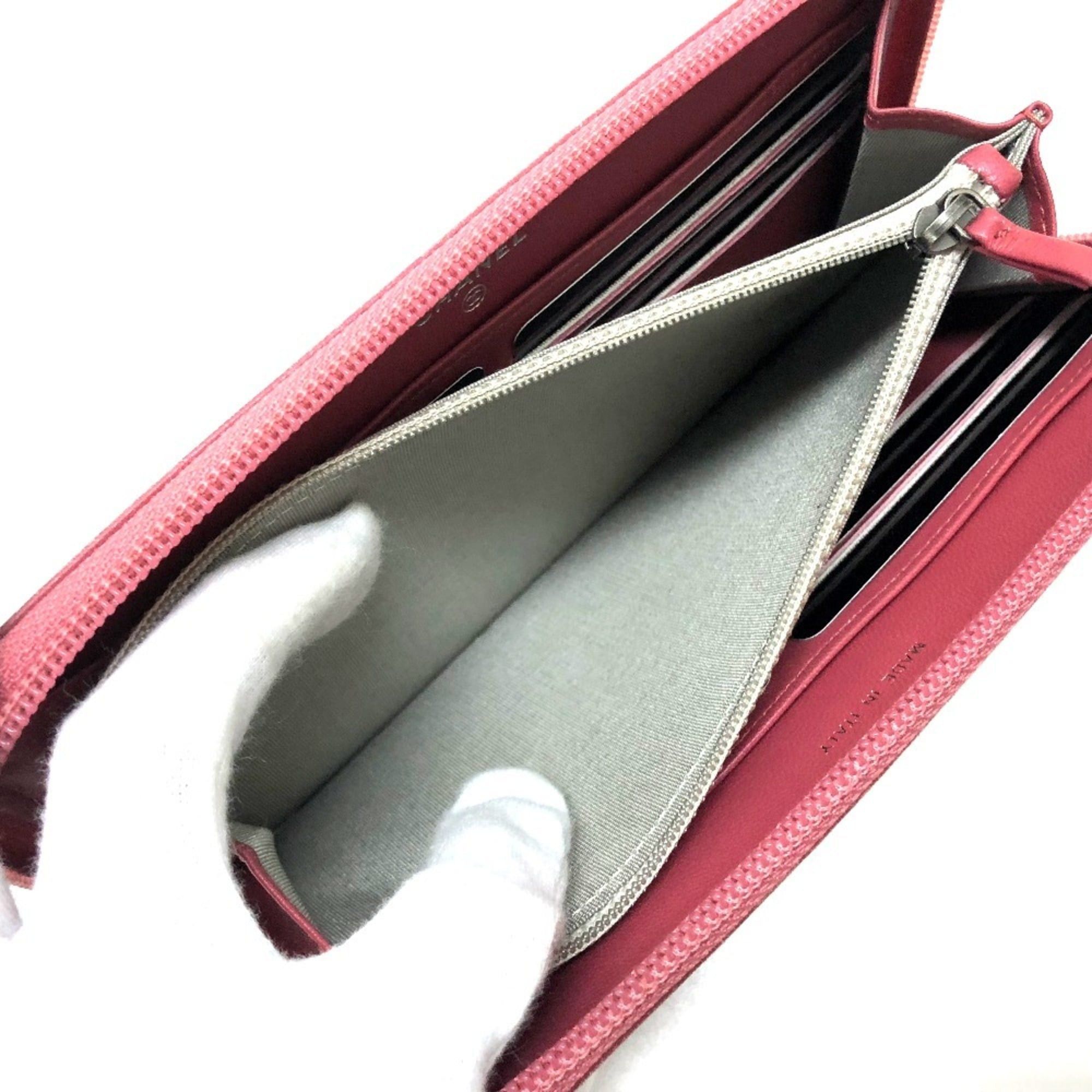 Chanel CHANEL A68733 Boy Chanel Round Zip Long Wallet, Lambskin, Women's, Rose Size ONE SIZE - 5 Thumbnail