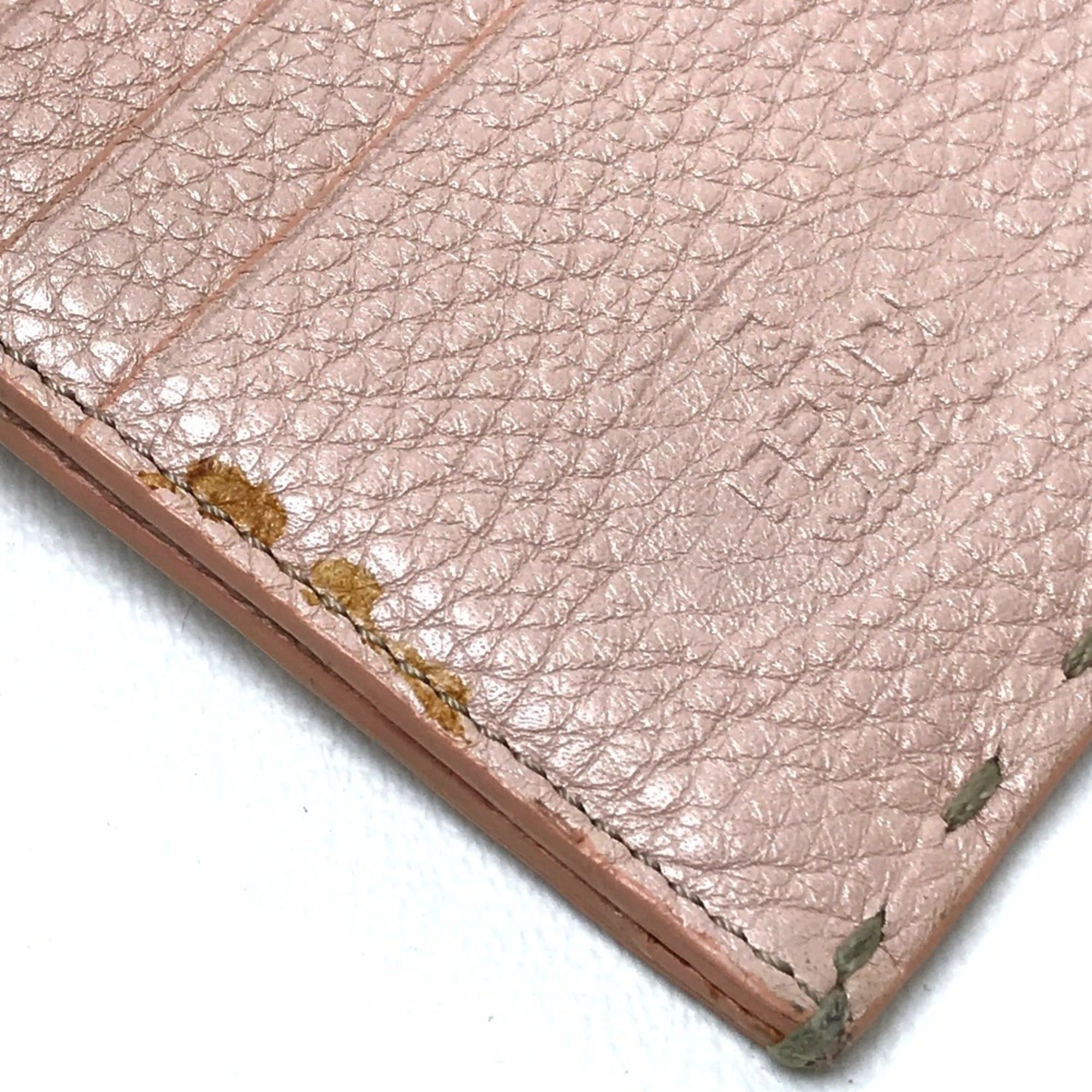Fendi FENDI 8M0144 Selleria Roman Leather Bi-fold Long Wallet with Double Hook Closure, Women's, Pink, Brand Name Accessories Size ONE SIZE - 6 Thumbnail