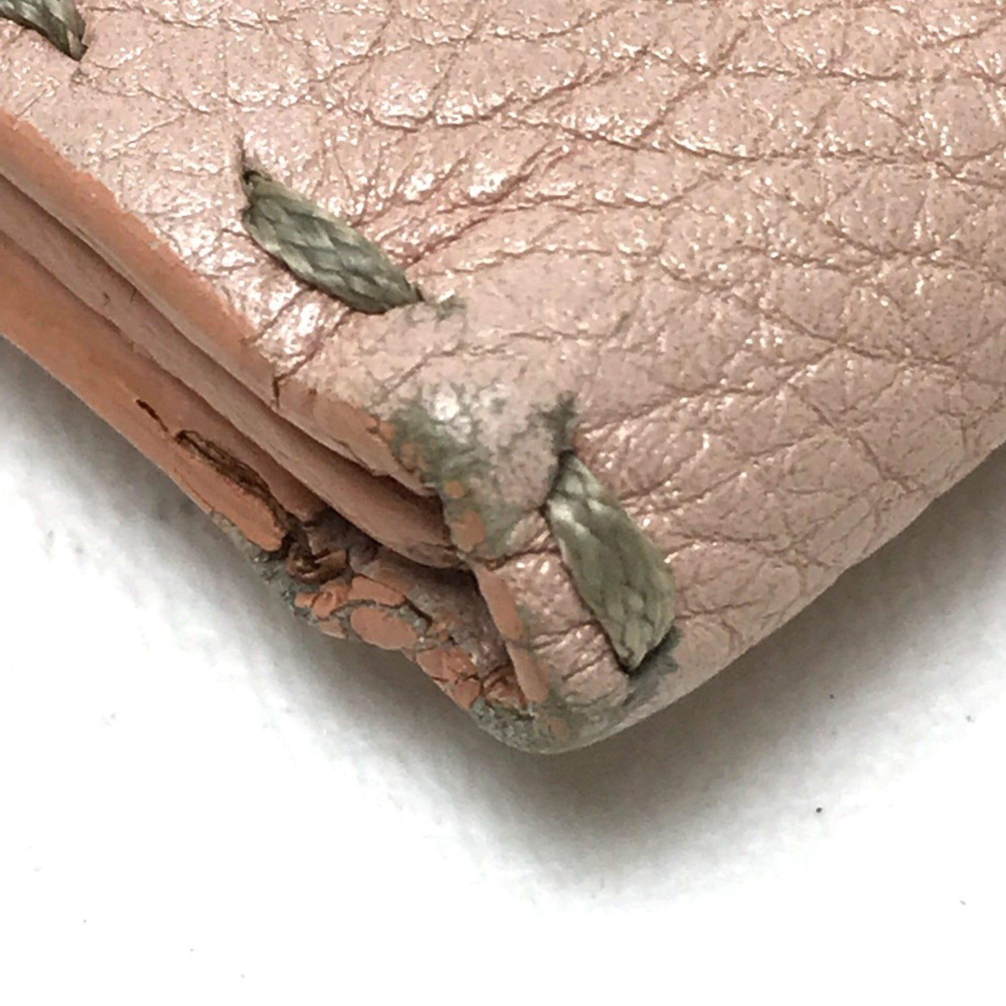Fendi FENDI 8M0144 Selleria Roman Leather Bi-fold Long Wallet with Double Hook Closure, Women's, Pink, Brand Name Accessories Size ONE SIZE - 4 Thumbnail