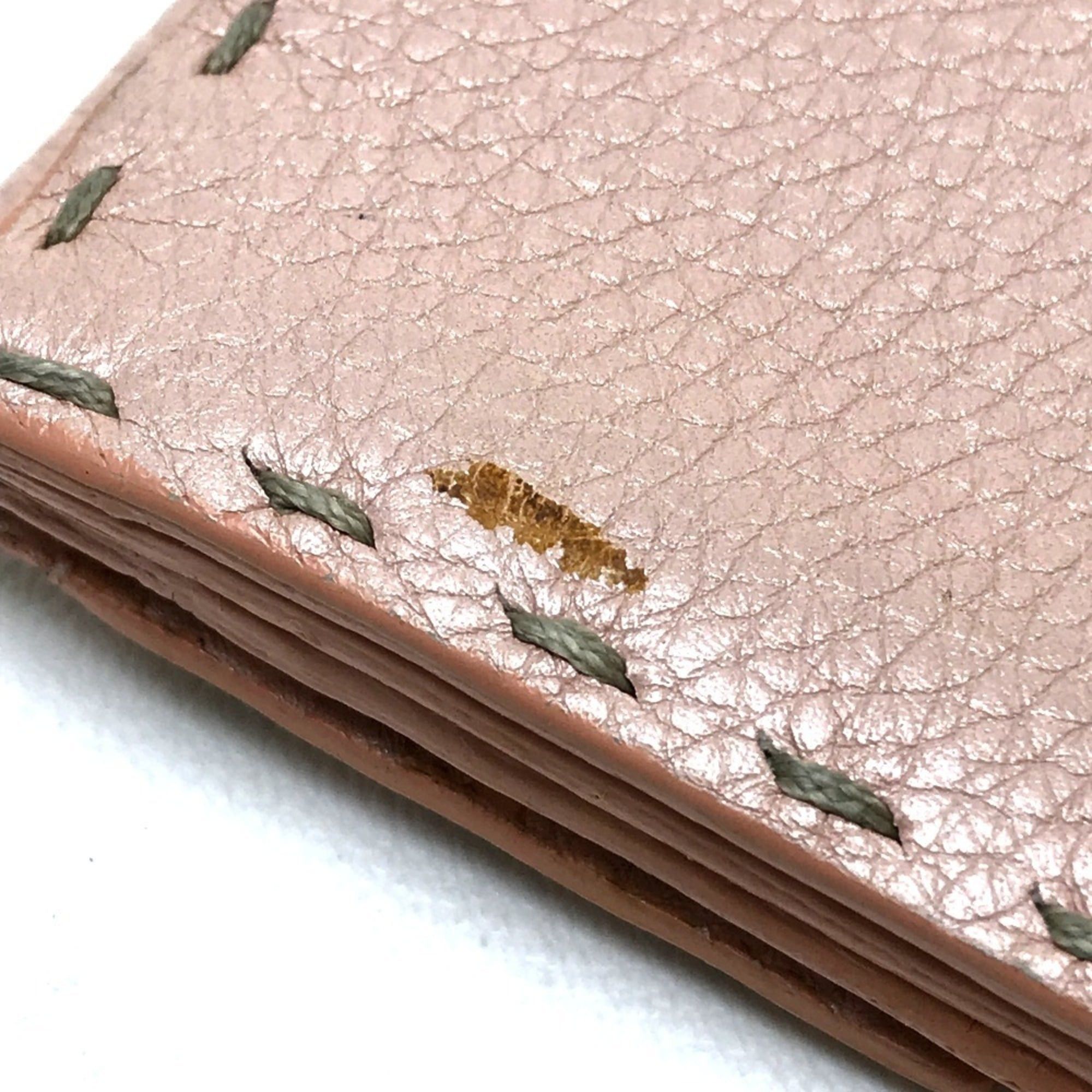 Fendi FENDI 8M0144 Selleria Roman Leather Bi-fold Long Wallet with Double Hook Closure, Women's, Pink, Brand Name Accessories Size ONE SIZE - 5 Thumbnail