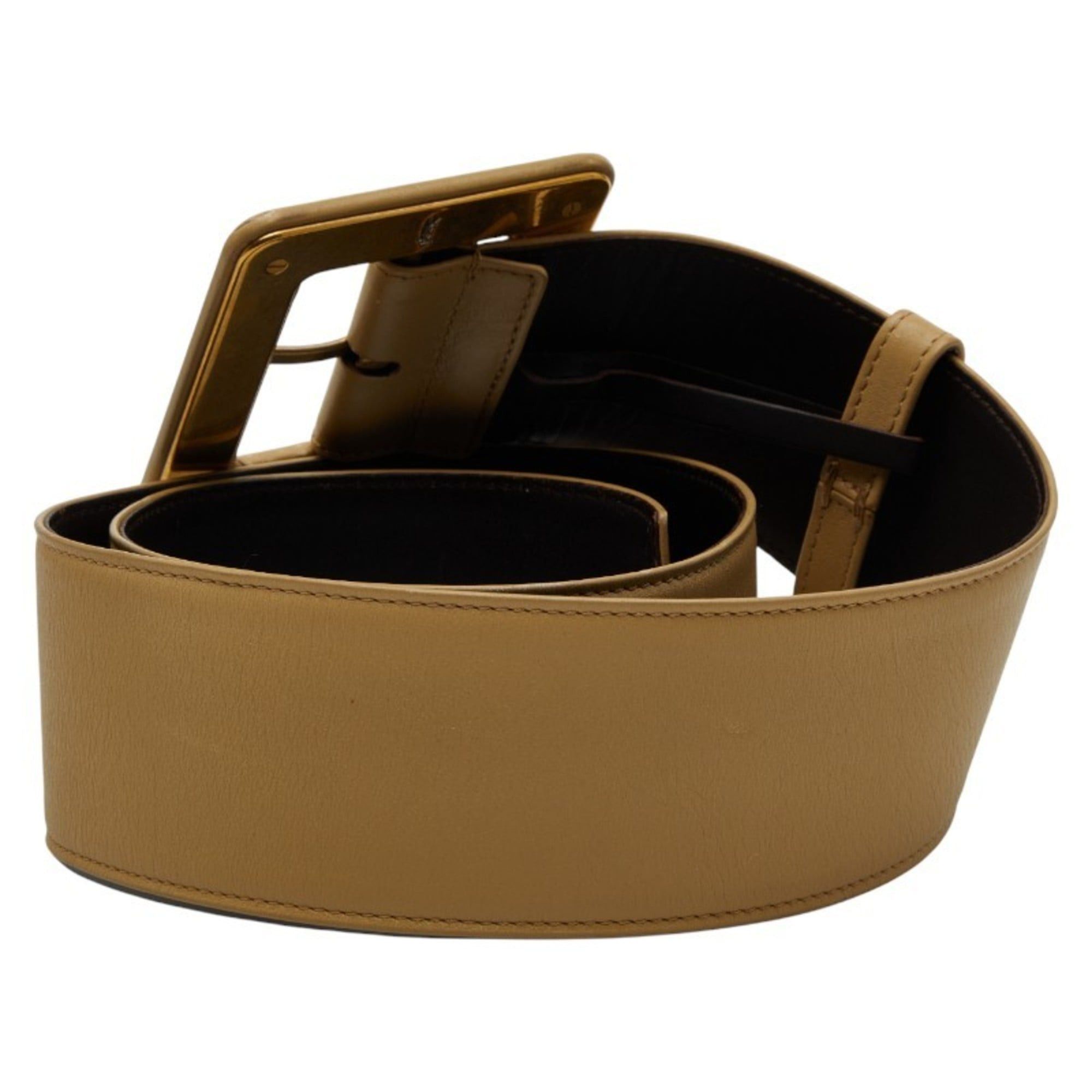 Saint Laurent Paris Saint Laurent Belt Size: 80 32 Beige Leather Women's SAINT LAURENT Size ONE SIZE - 3 Thumbnail