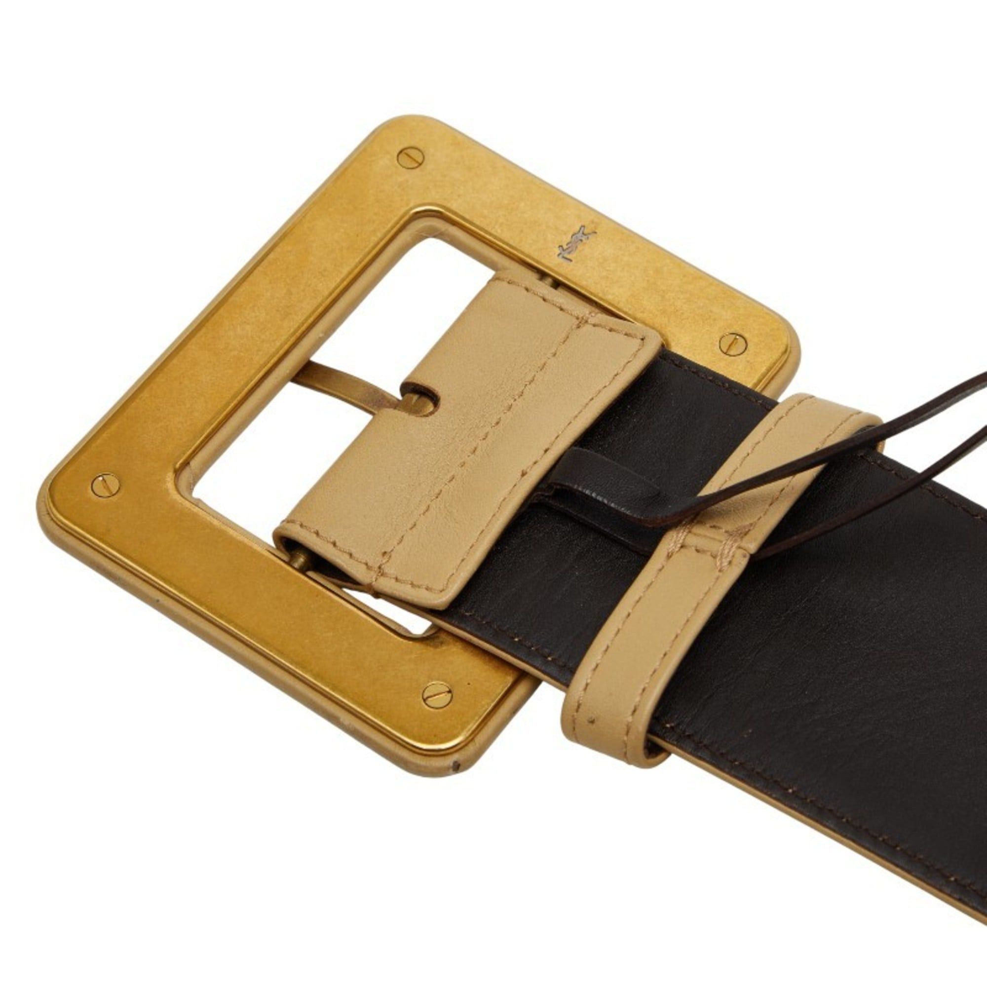Saint Laurent Paris Saint Laurent Belt Size: 80 32 Beige Leather Women's SAINT LAURENT Size ONE SIZE - 5 Thumbnail