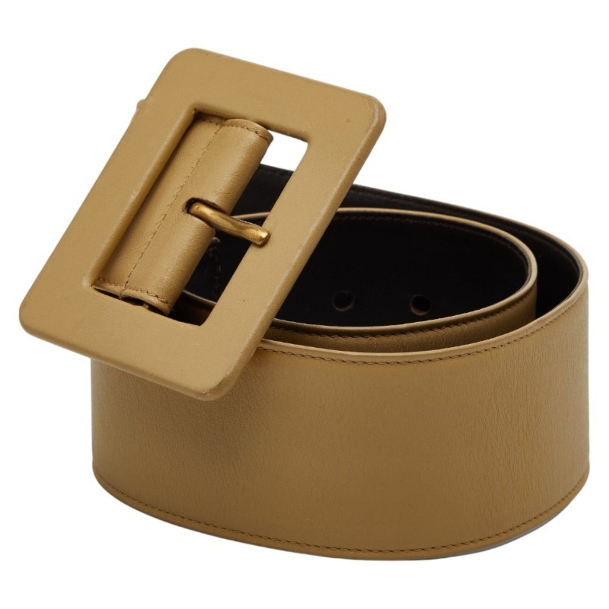 Saint Laurent Paris Saint Laurent Belt Size: 80 32 Beige Leather Women's SAINT LAURENT Size ONE SIZE - 2 Thumbnail