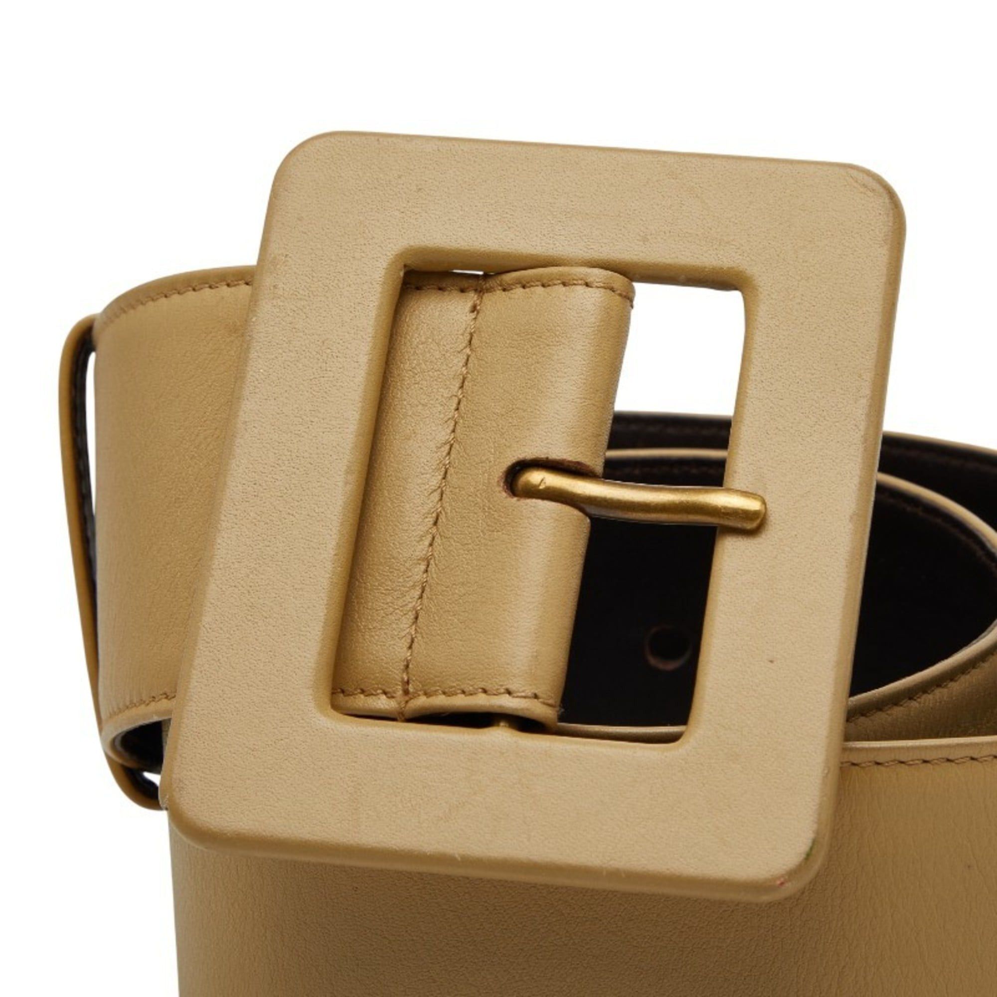 Saint Laurent Paris Saint Laurent Belt Size: 80 32 Beige Leather Women's SAINT LAURENT Size ONE SIZE - 4 Thumbnail