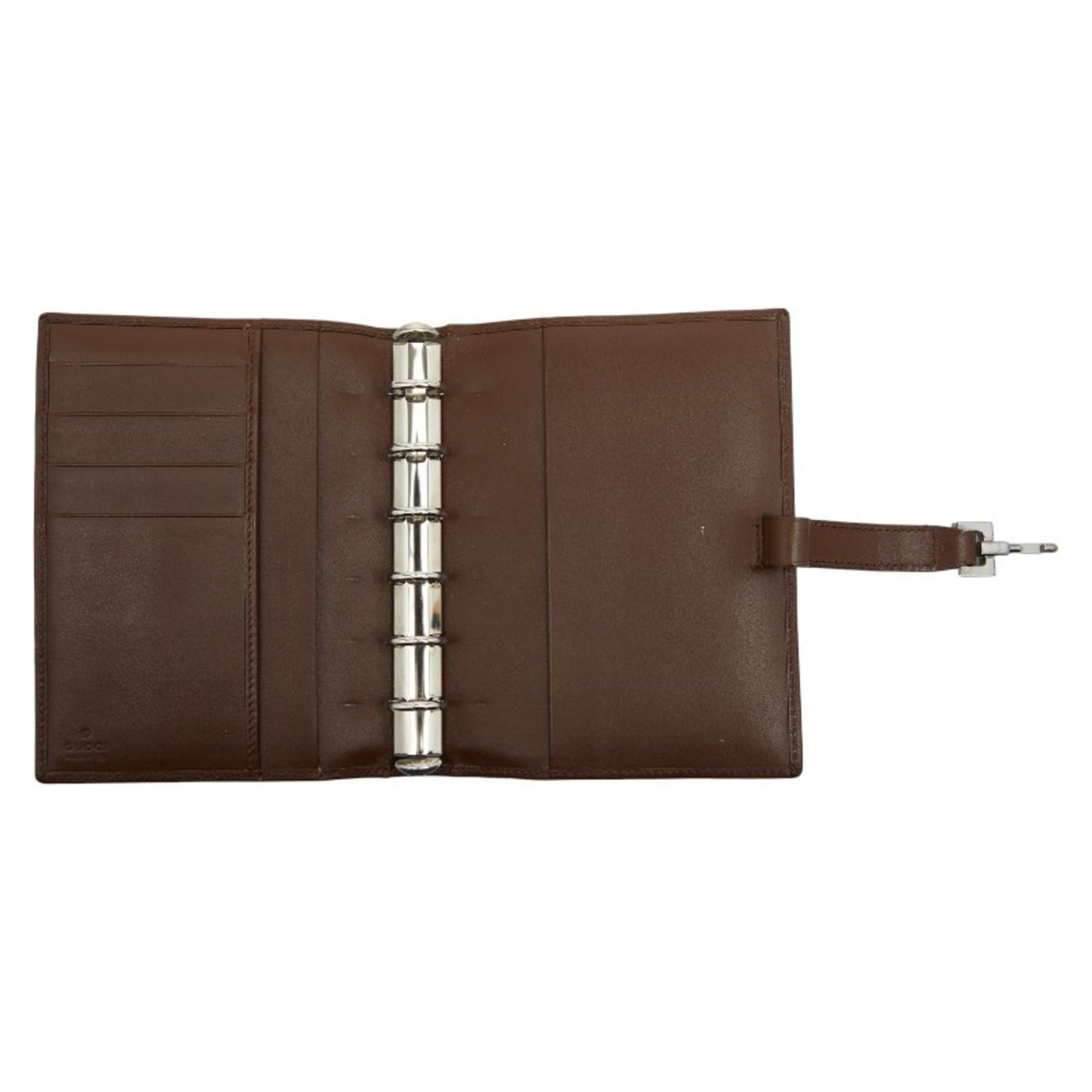 Gucci Gucci GG Canvas Jackie Notebook Cover 031 2888 Beige Brown Leather Women's GUCCI Size ONE SIZE - 8 Thumbnail