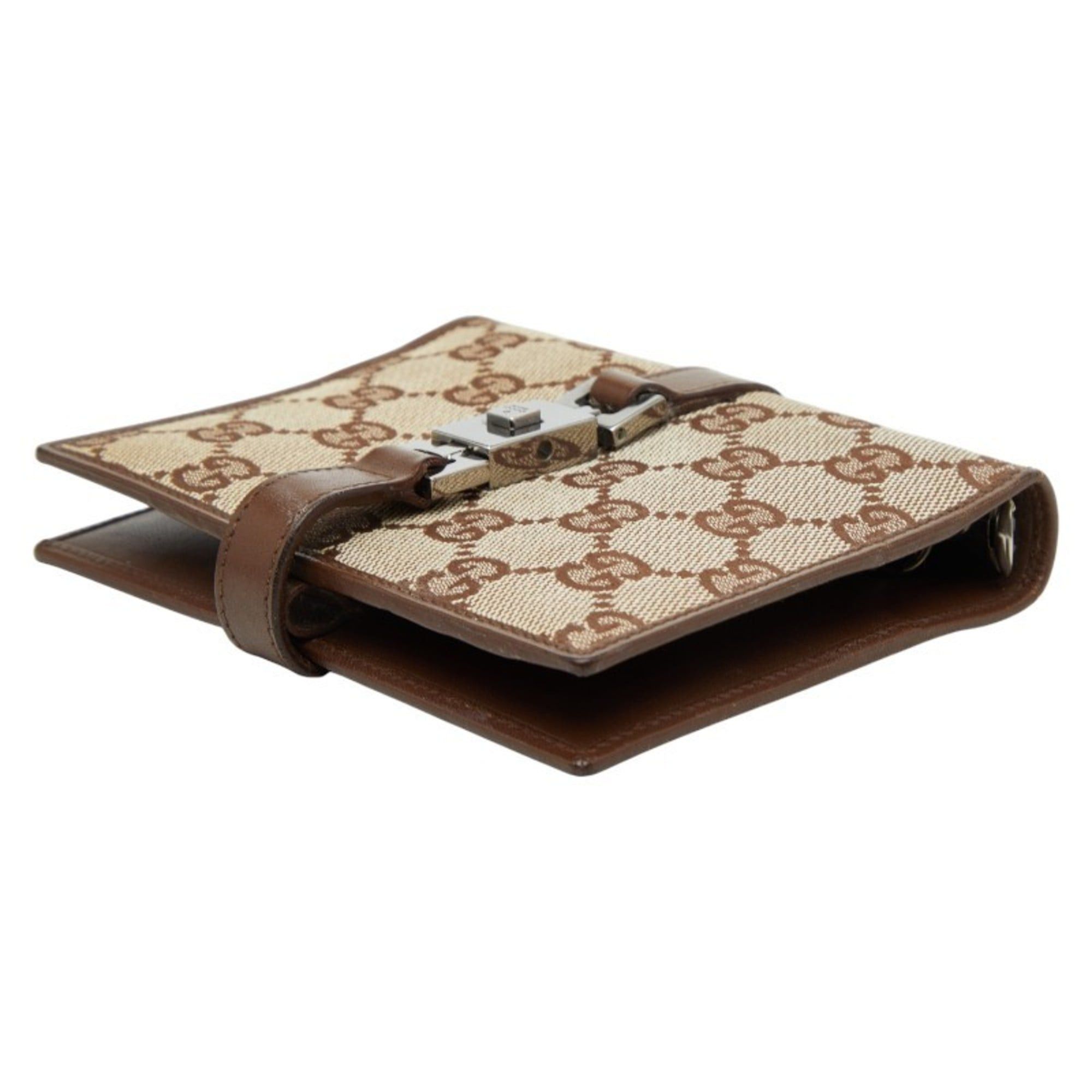 Gucci Gucci GG Canvas Jackie Notebook Cover 031 2888 Beige Brown Leather Women's GUCCI Size ONE SIZE - 5 Thumbnail