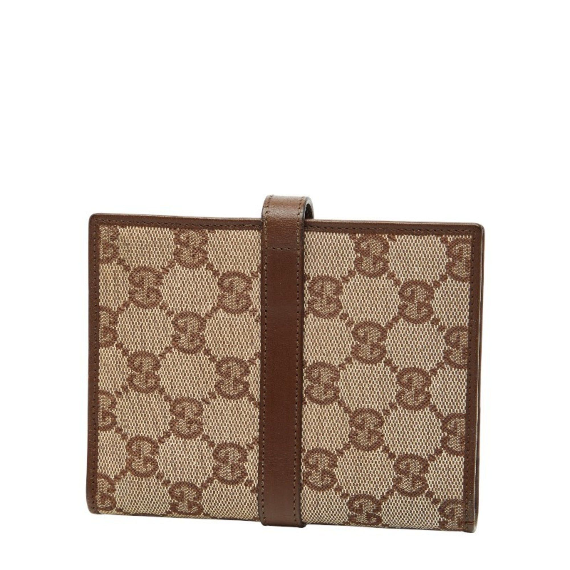 Gucci Gucci GG Canvas Jackie Notebook Cover 031 2888 Beige Brown Leather Women's GUCCI Size ONE SIZE - 2 Thumbnail