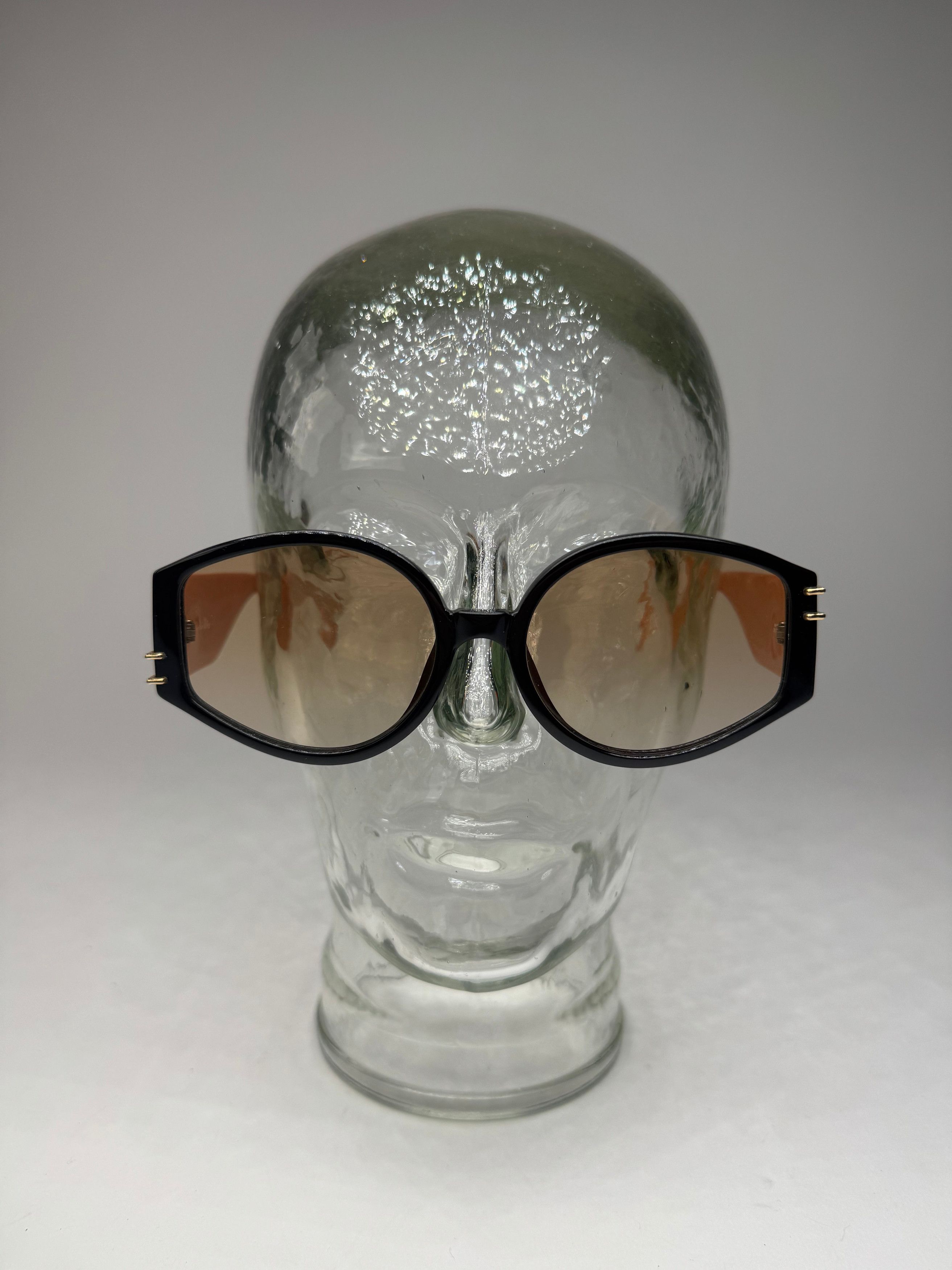 Dior Vintage Snake Emblossed Sunglasses Yellow Black Size ONE SIZE - 4 Thumbnail