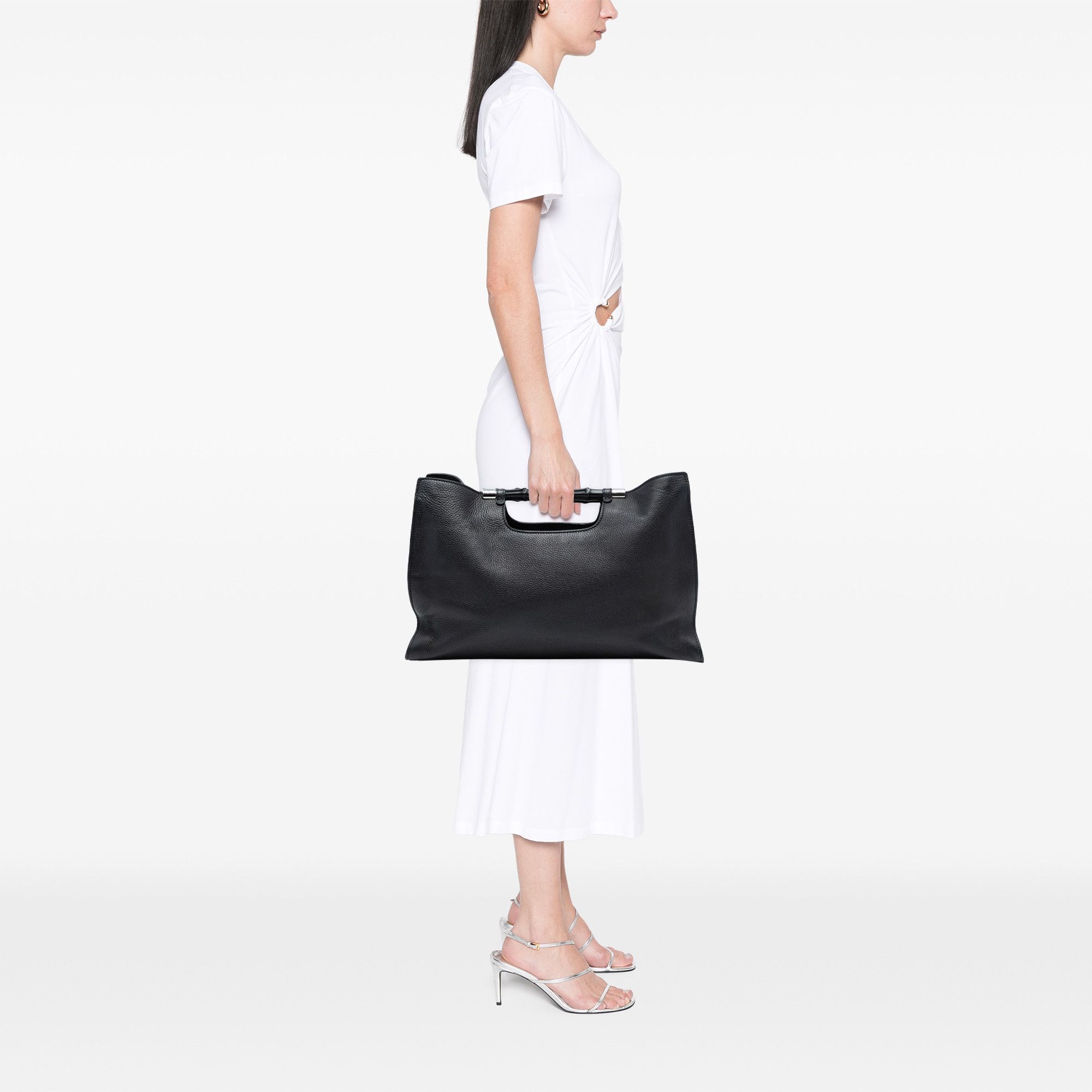 Gucci Gucci Medium Calfskin Bamboo Daily Shopper Satchel Size ONE SIZE - 7 Thumbnail