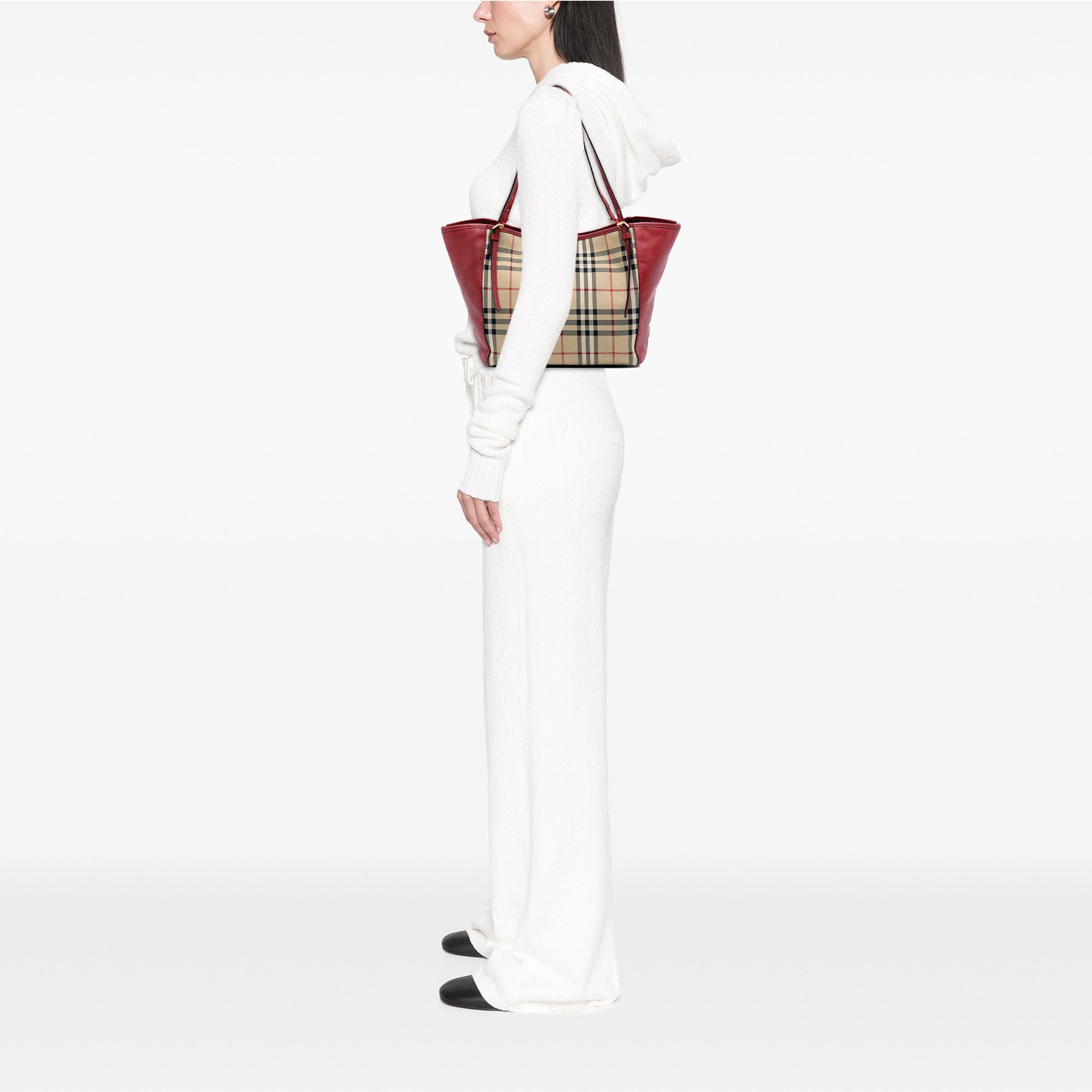 Burberry Burberry Small Haymarket Check Canvas and Leather Canterbury Tote Size ONE SIZE - 7 Thumbnail