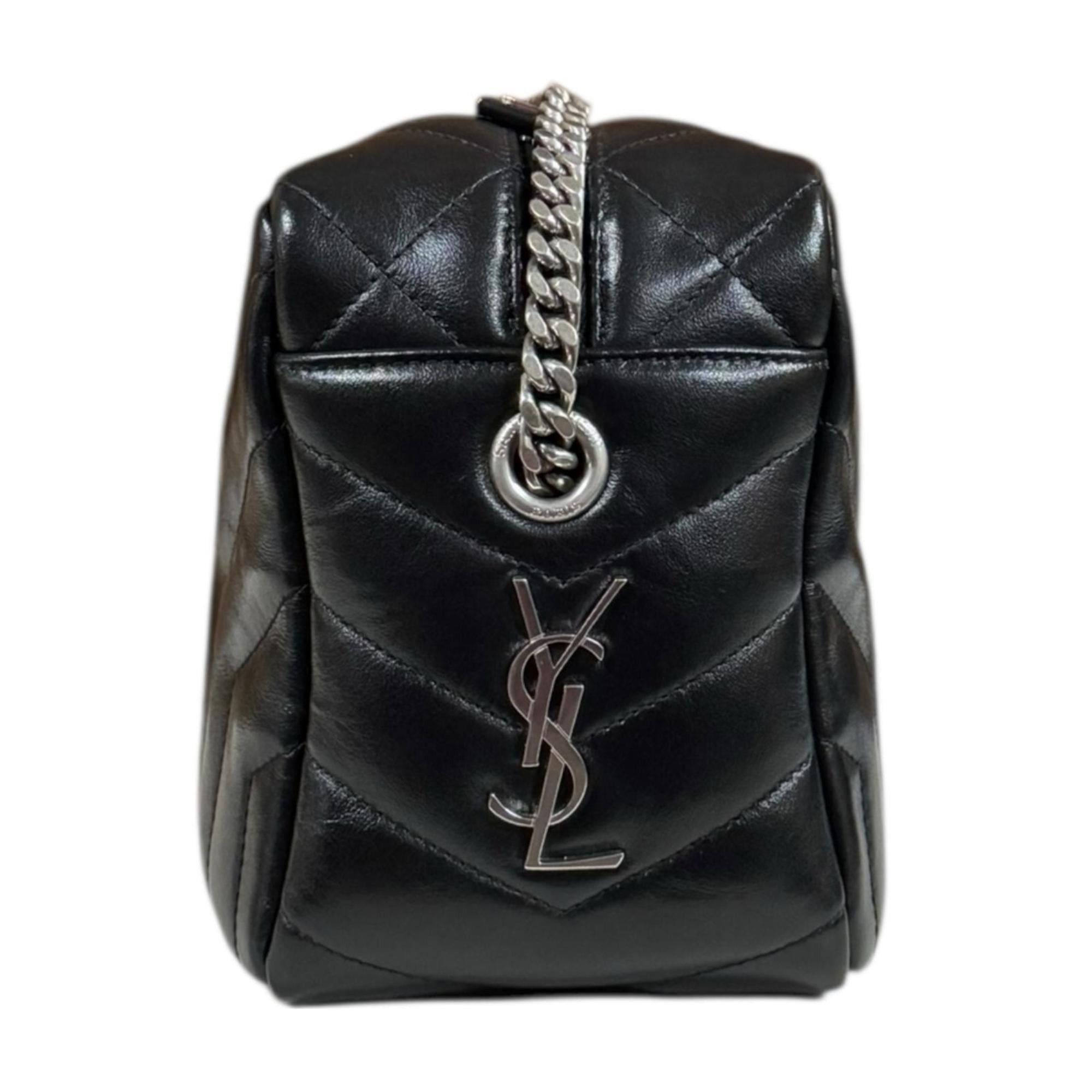 Saint Laurent Bowling Shoulder Lulu Bag Leather 574102 DV746 1000 Black Women's SAINT LAURENT Chain