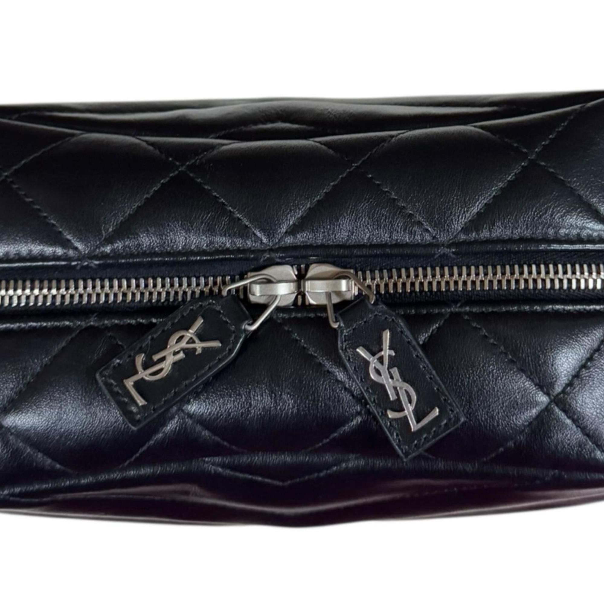 Saint Laurent Bowling Shoulder Lulu Bag Leather 574102 DV746 1000 Black Women's SAINT LAURENT Chain