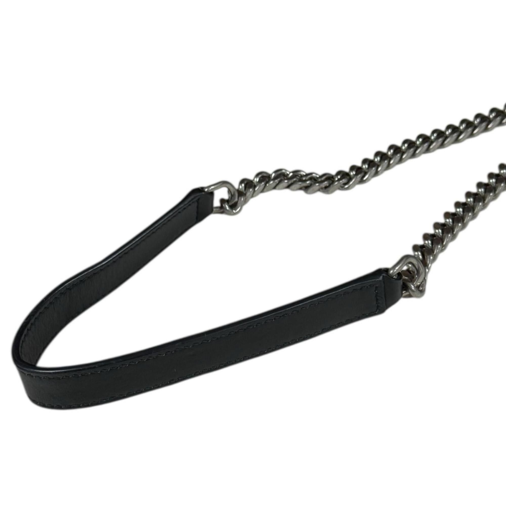 Saint Laurent Bowling Shoulder Lulu Bag Leather 574102 DV746 1000 Black Women's SAINT LAURENT Chain