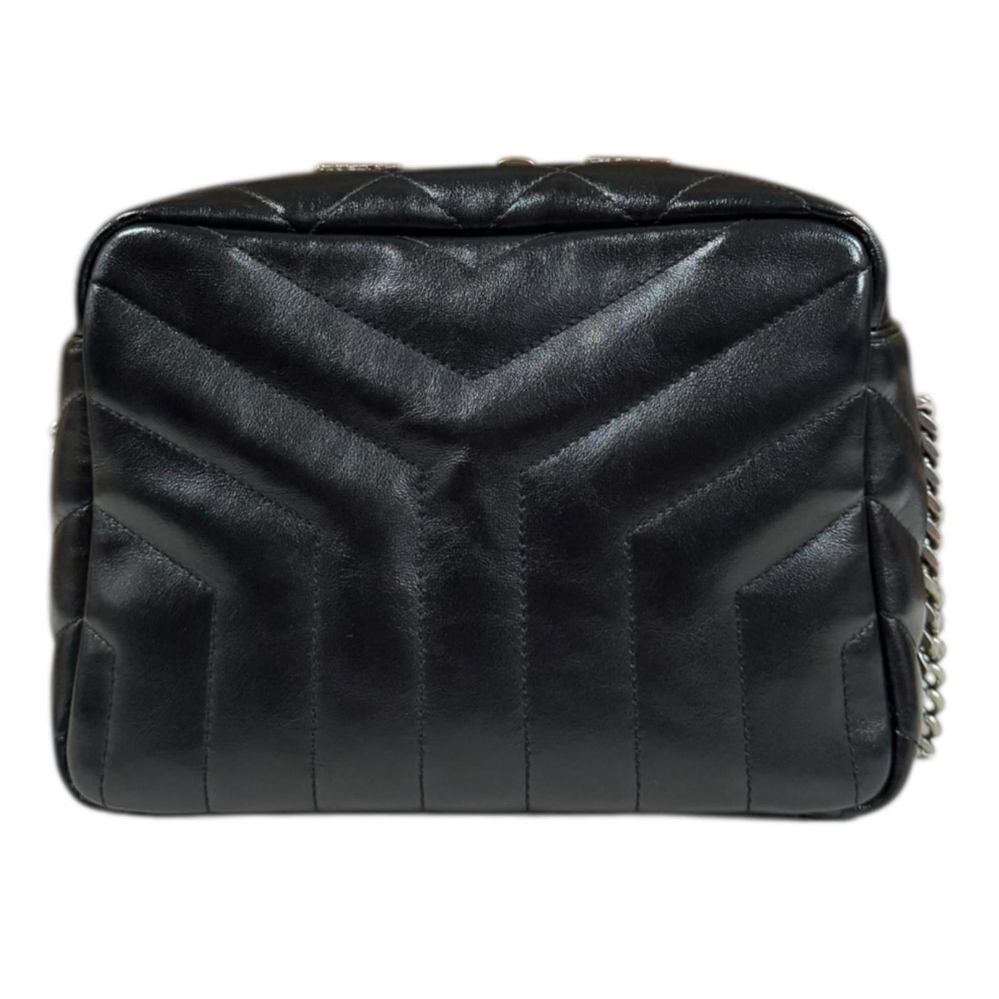 Saint Laurent Bowling Shoulder Lulu Bag Leather 574102 DV746 1000 Black Women's SAINT LAURENT Chain