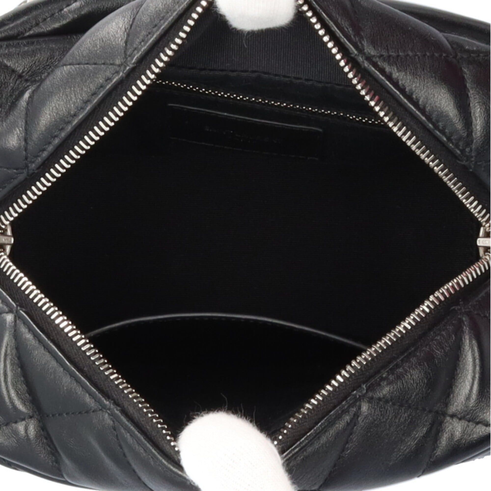 Saint Laurent Bowling Shoulder Lulu Bag Leather 574102 DV746 1000 Black Women's SAINT LAURENT Chain