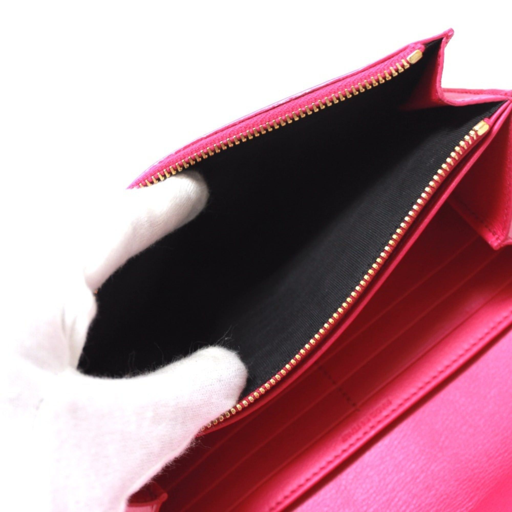 Yves Saint Laurent Yves Saint Laurent SAINT LAURENT PARIS 314995 Y-Line Flap Wallet, Leather, Women's, Pink Size ONE SIZE - 10 Thumbnail