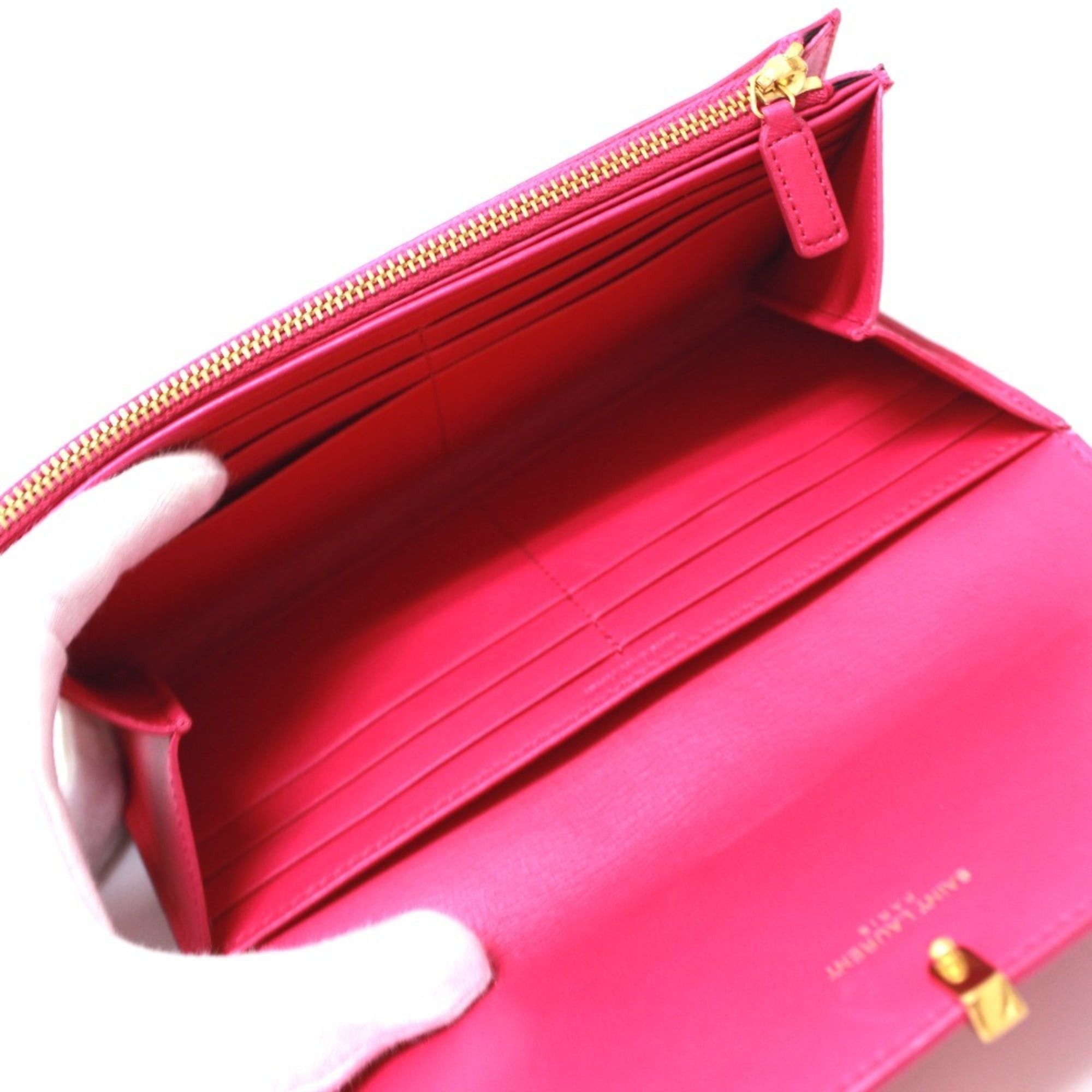 Yves Saint Laurent Yves Saint Laurent SAINT LAURENT PARIS 314995 Y-Line Flap Wallet, Leather, Women's, Pink Size ONE SIZE - 7 Thumbnail